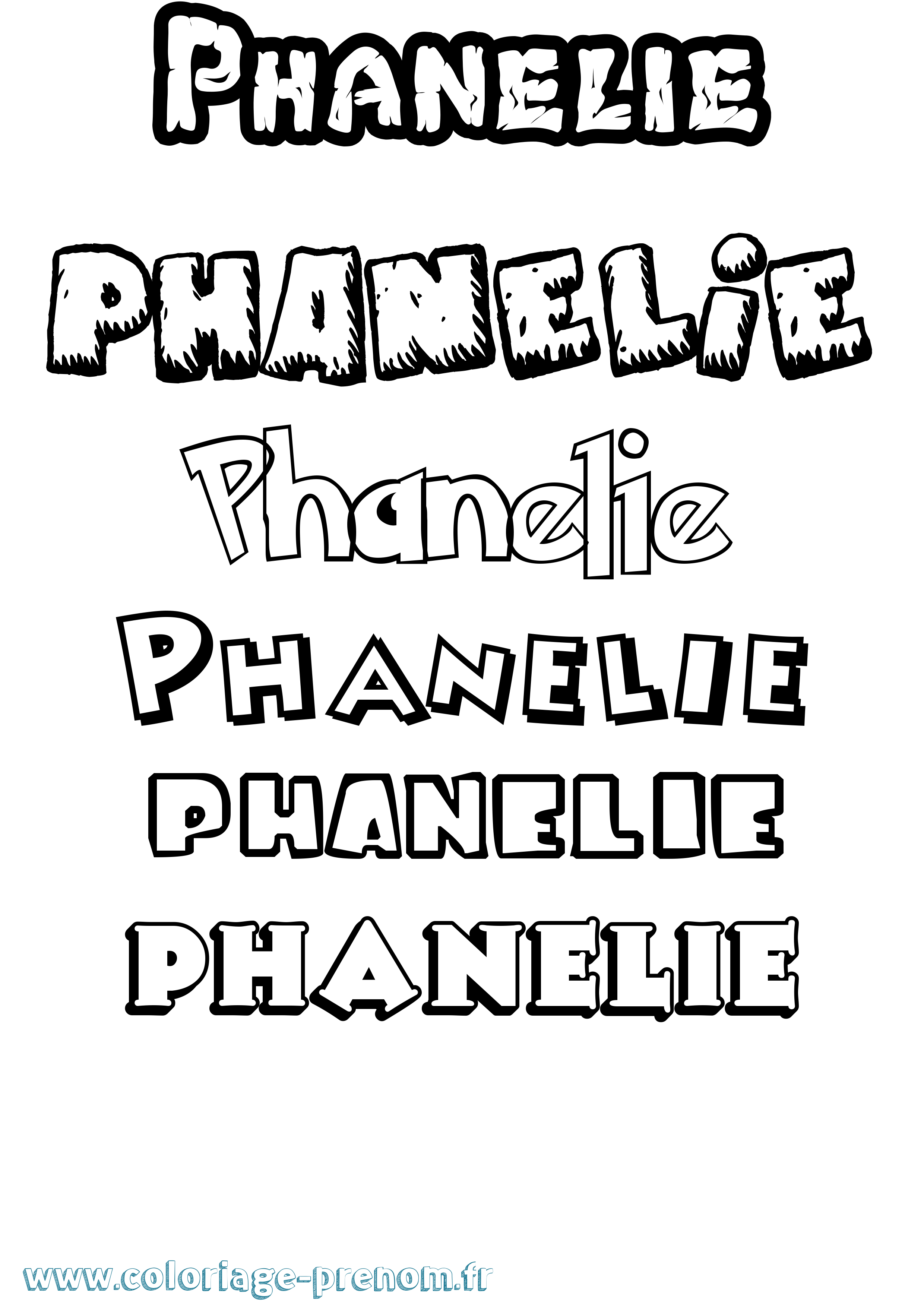 Coloriage prénom Phanelie Dessin Animé