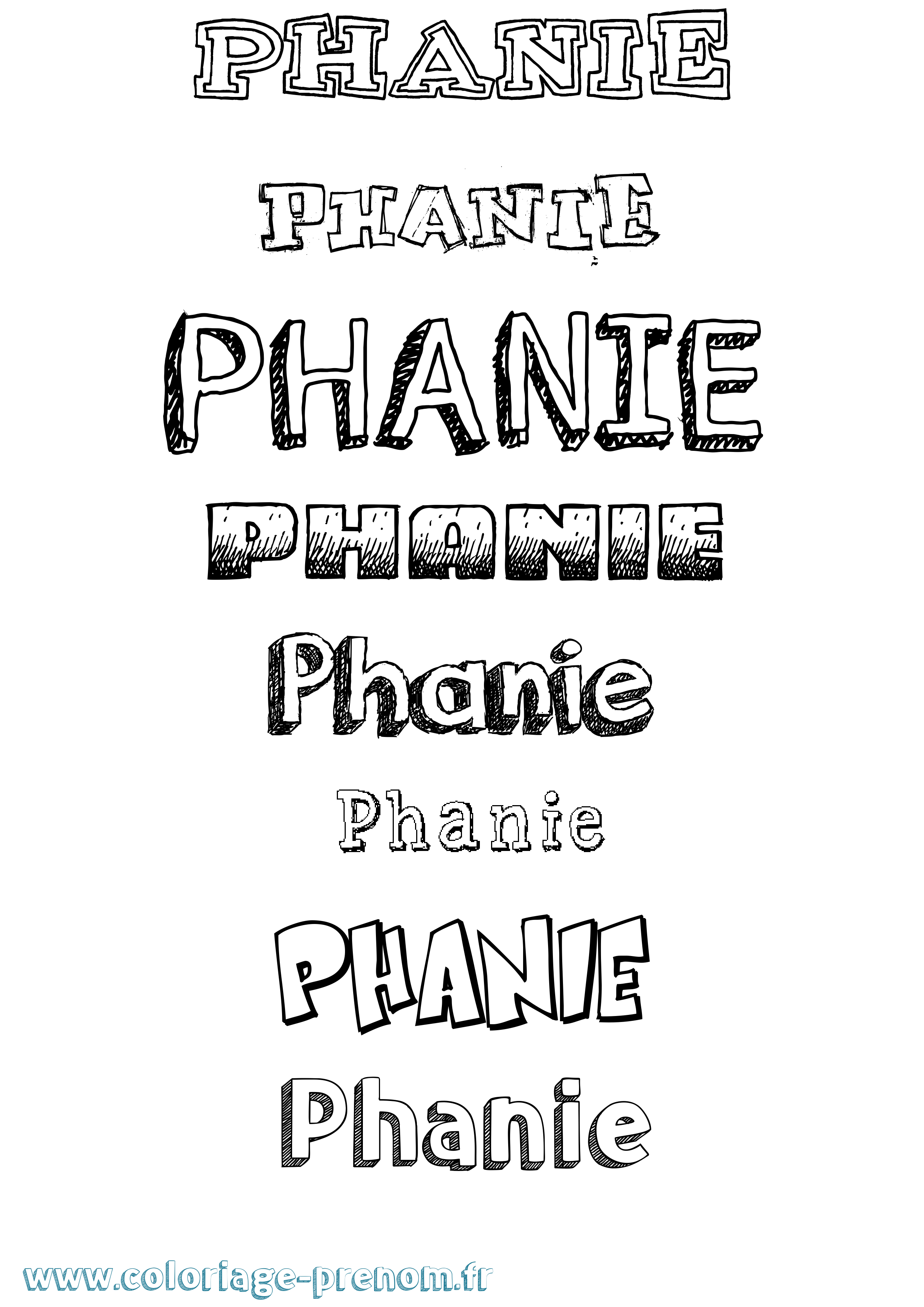 Coloriage prénom Phanie Dessiné
