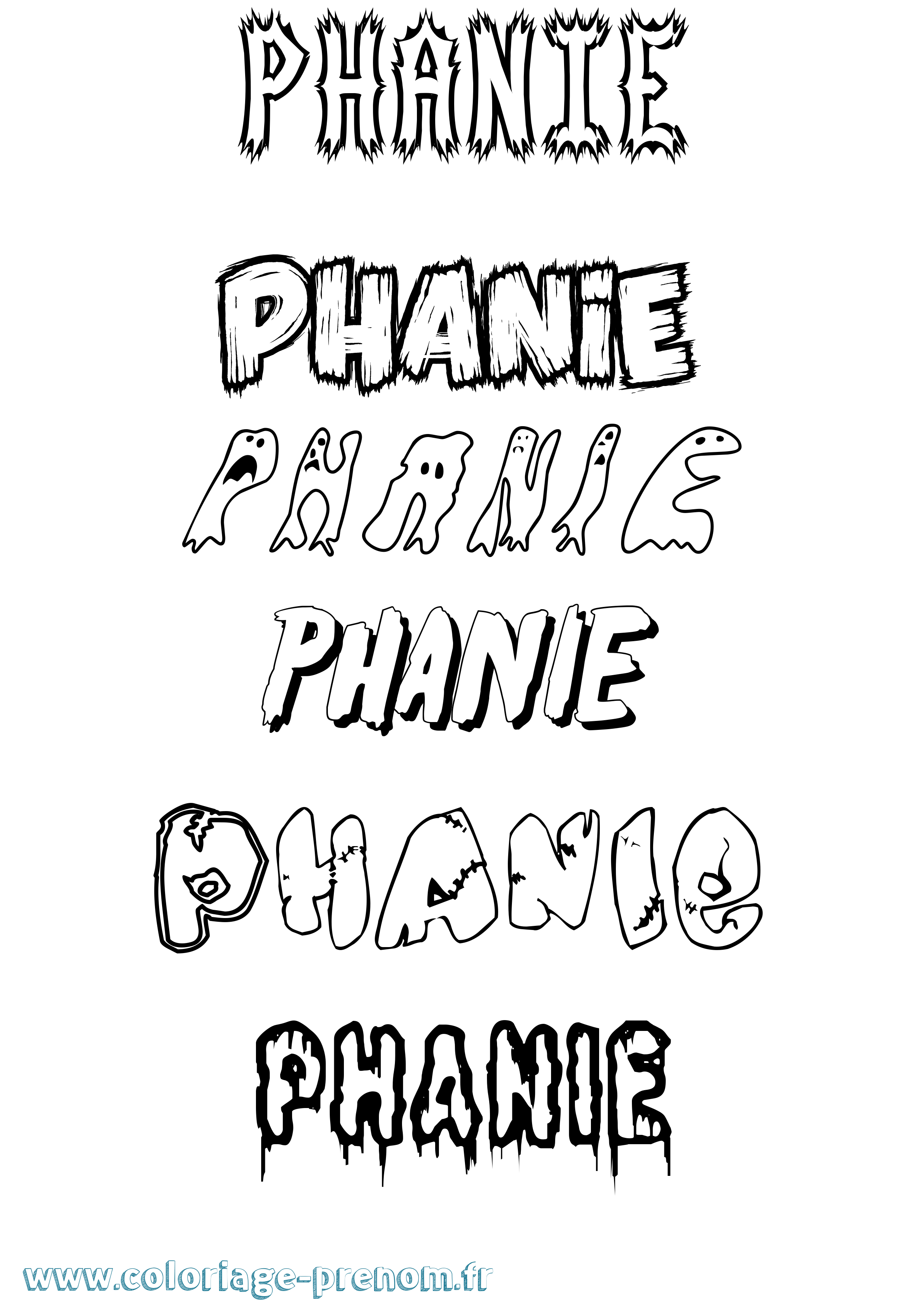 Coloriage prénom Phanie Frisson