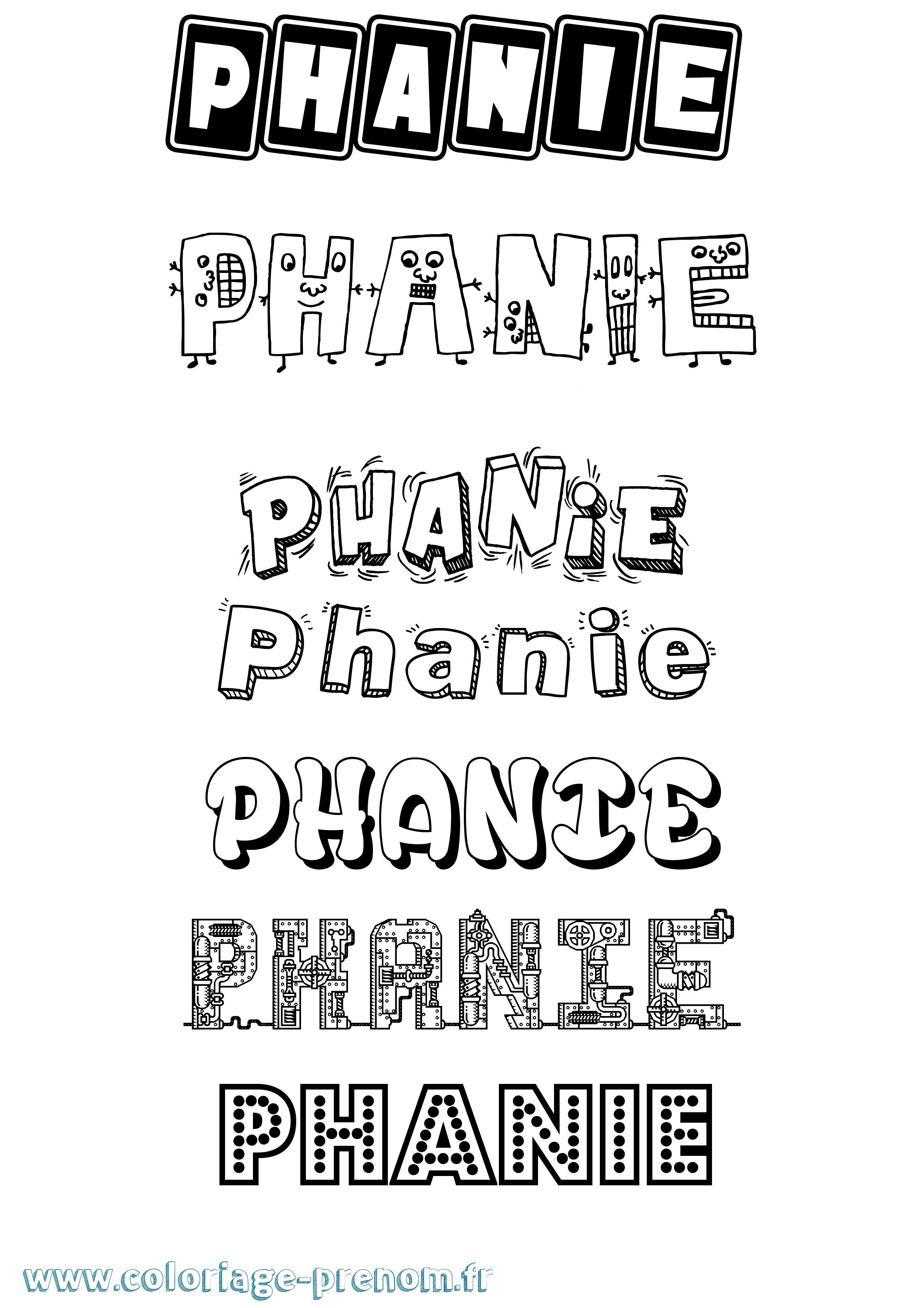 Coloriage prénom Phanie Fun
