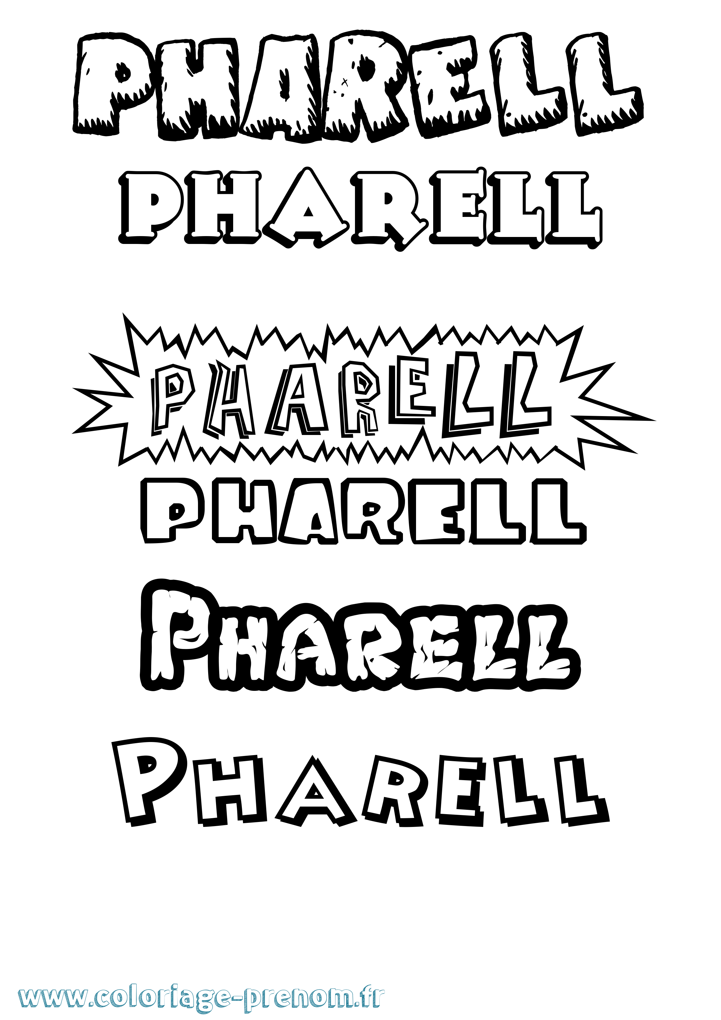 Coloriage prénom Pharell