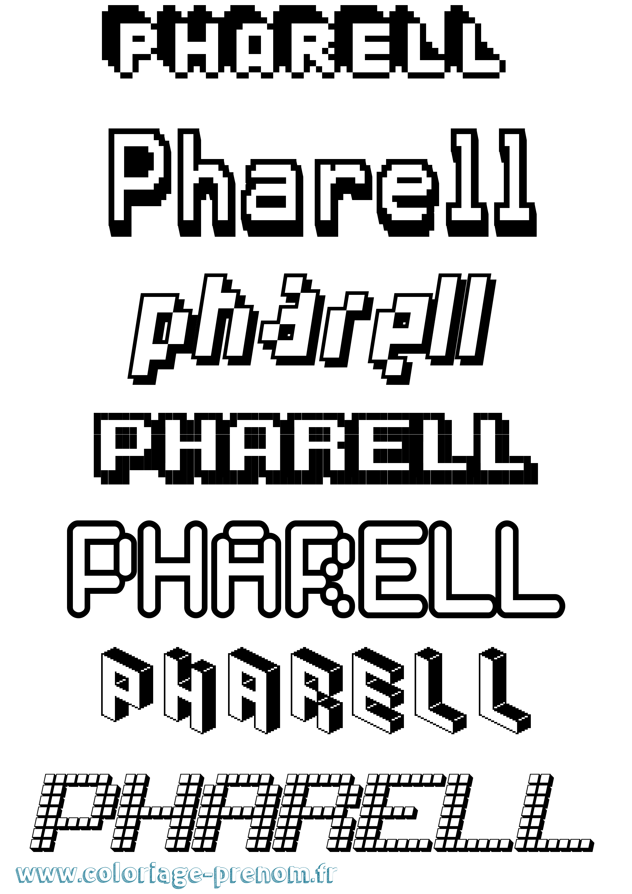 Coloriage prénom Pharell
