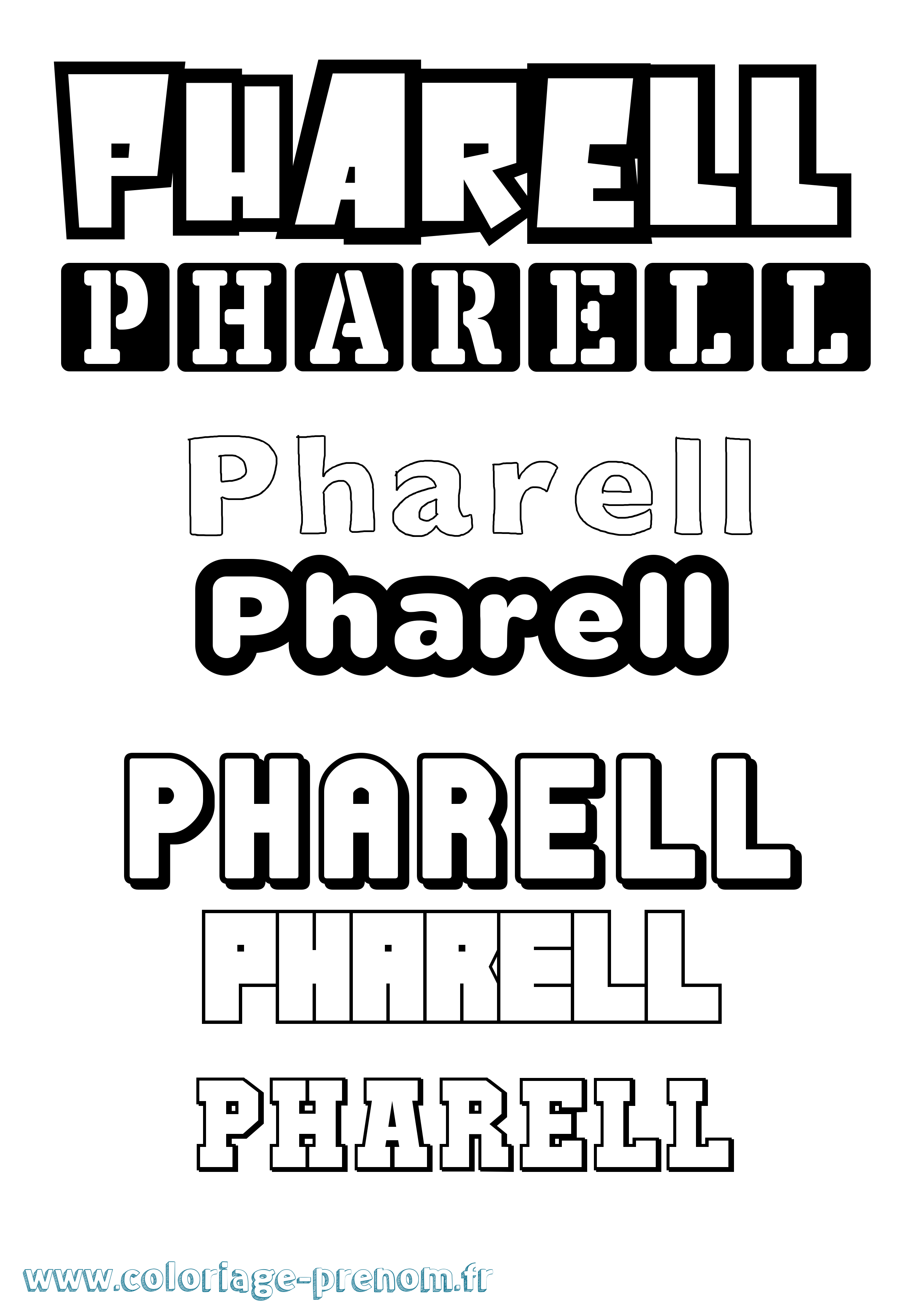 Coloriage prénom Pharell Simple
