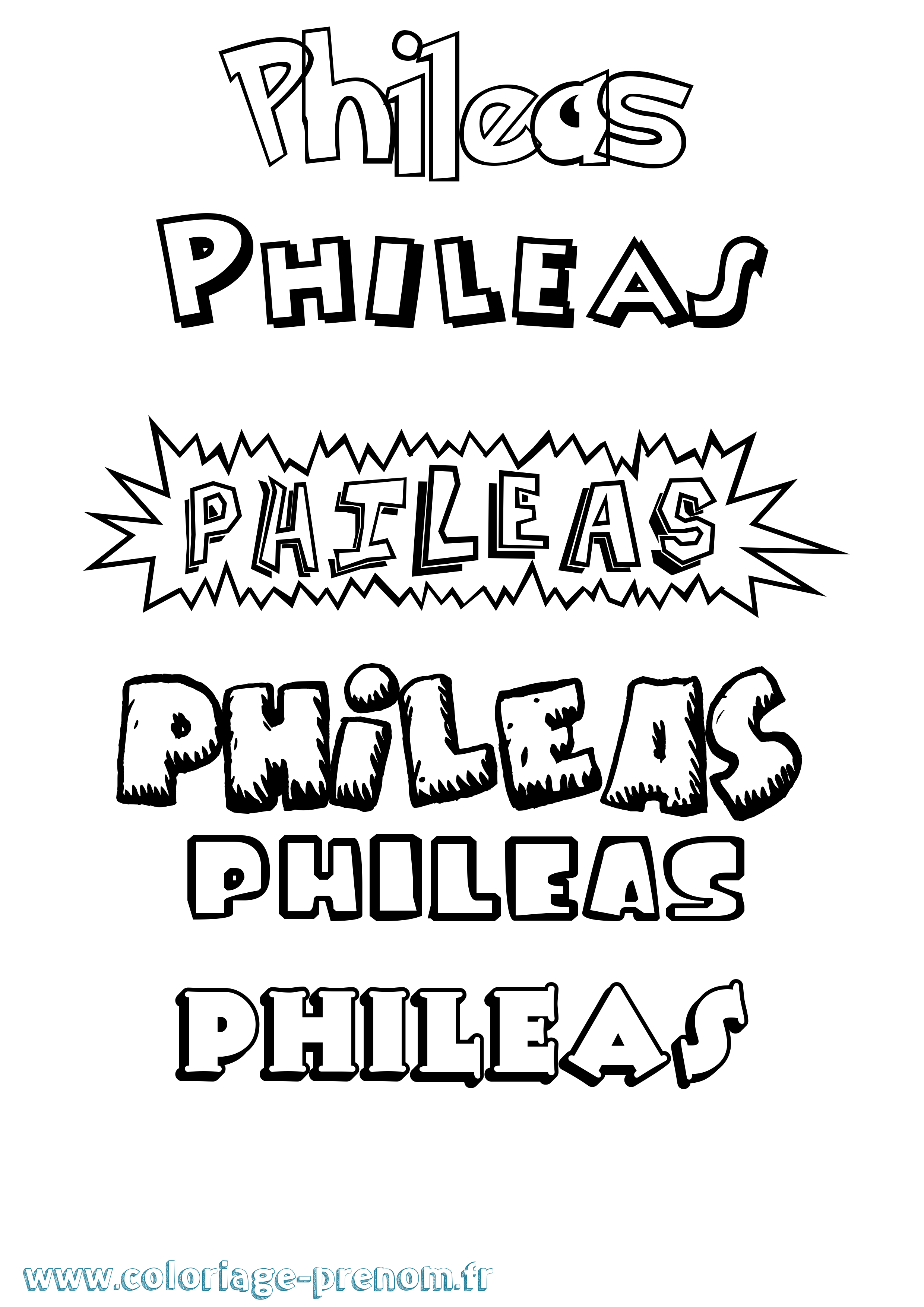 Coloriage Phileas Dessin Animé Coloriage prénom Phileas Dessin Animé