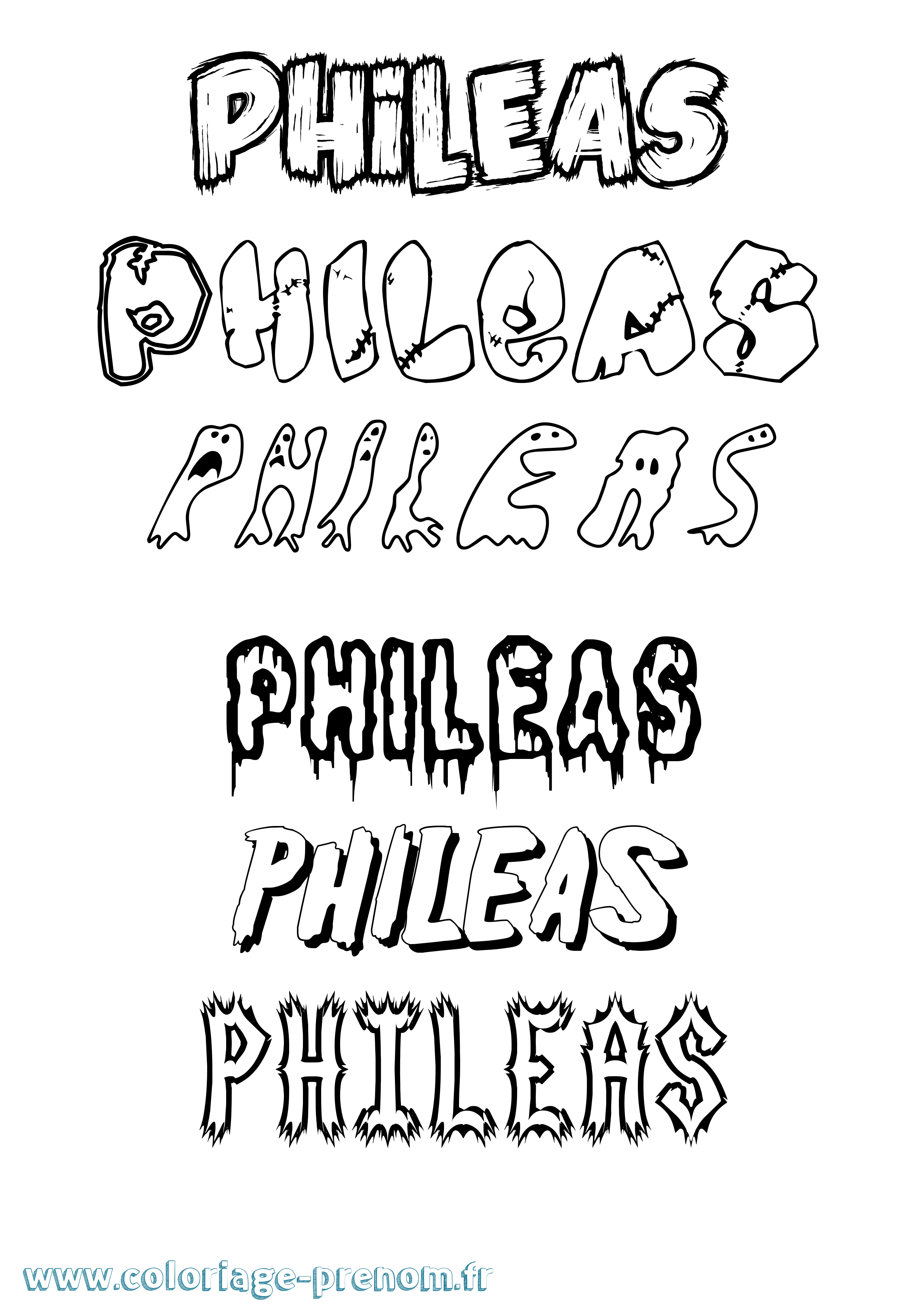 Coloriage Phileas Frisson Coloriage prénom Phileas Frisson