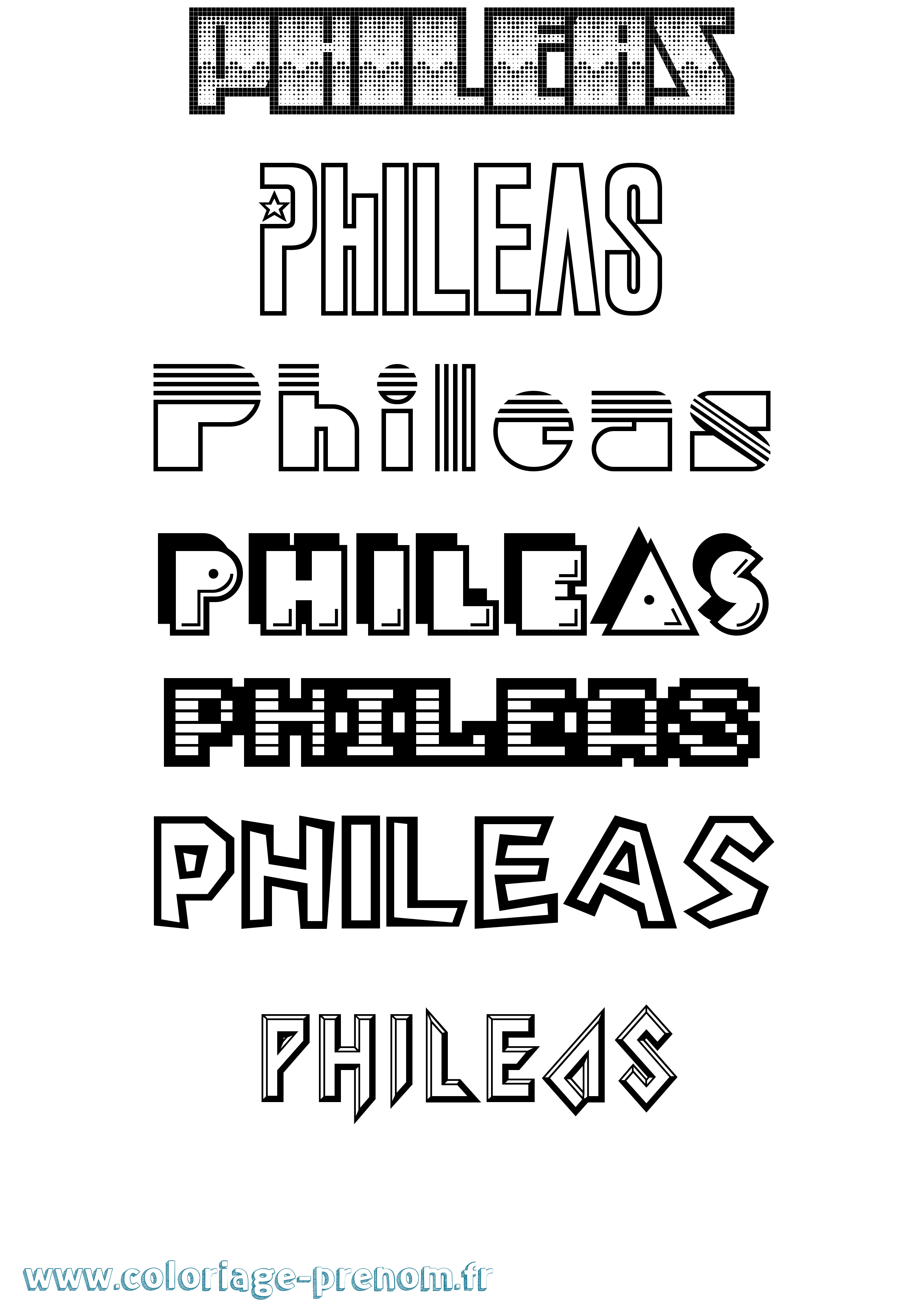 Coloriage prénom Phileas Jeux Vidéos