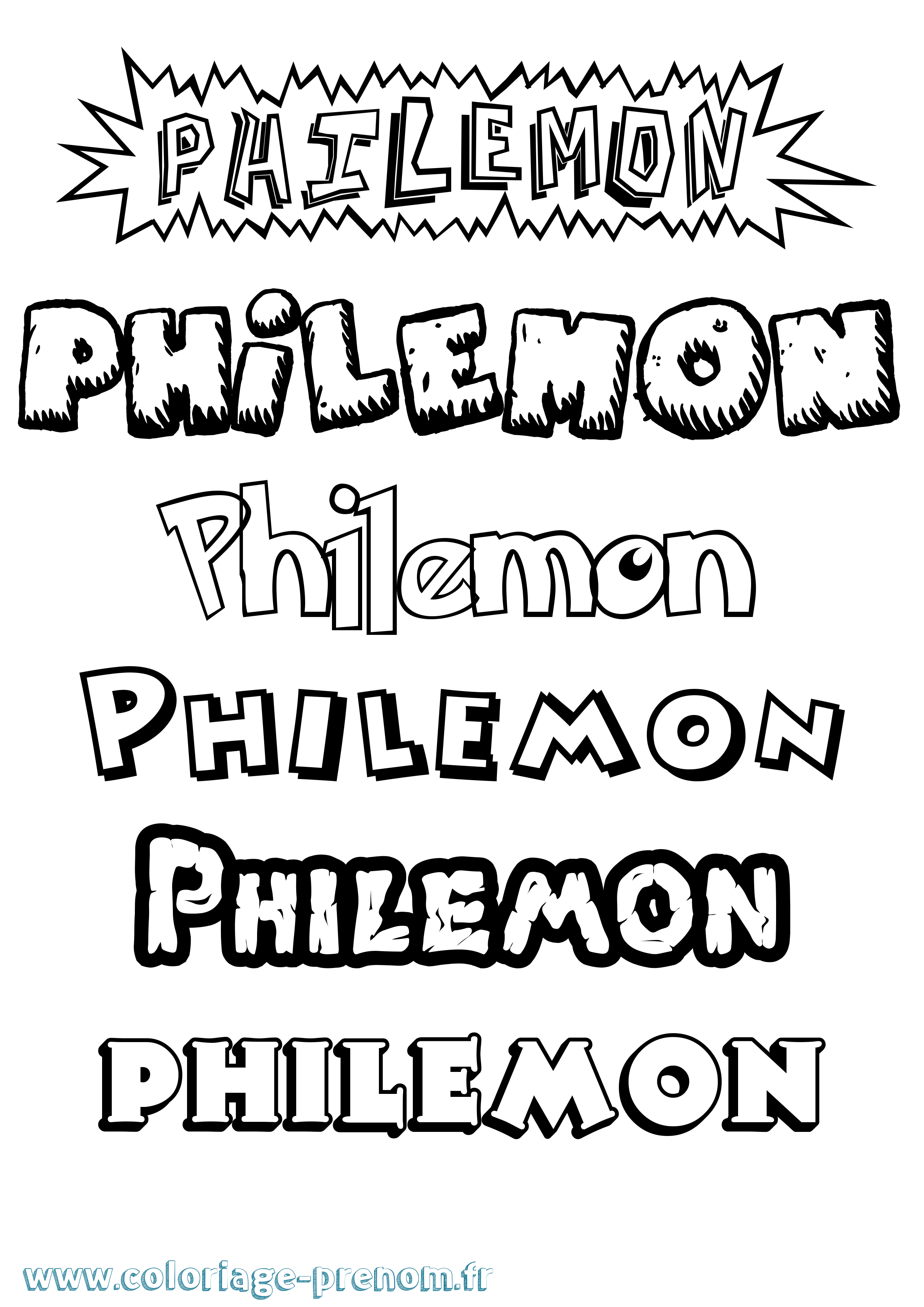 Coloriage prénom Philemon Dessin Animé