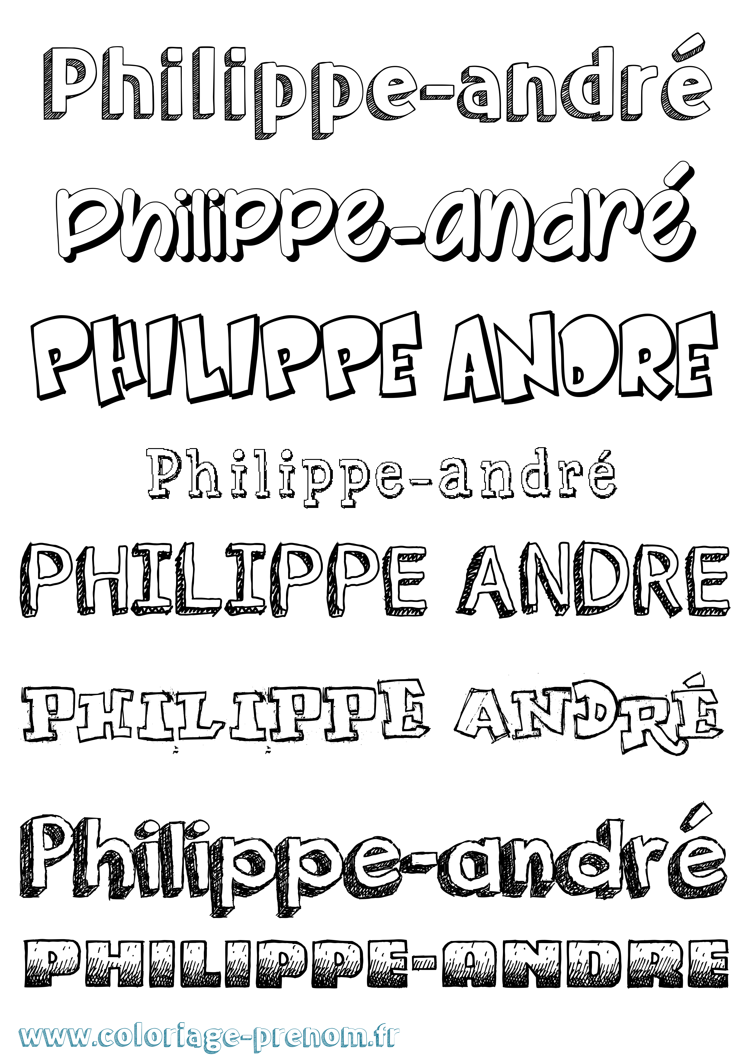 Coloriage prénom Philippe-André Dessiné