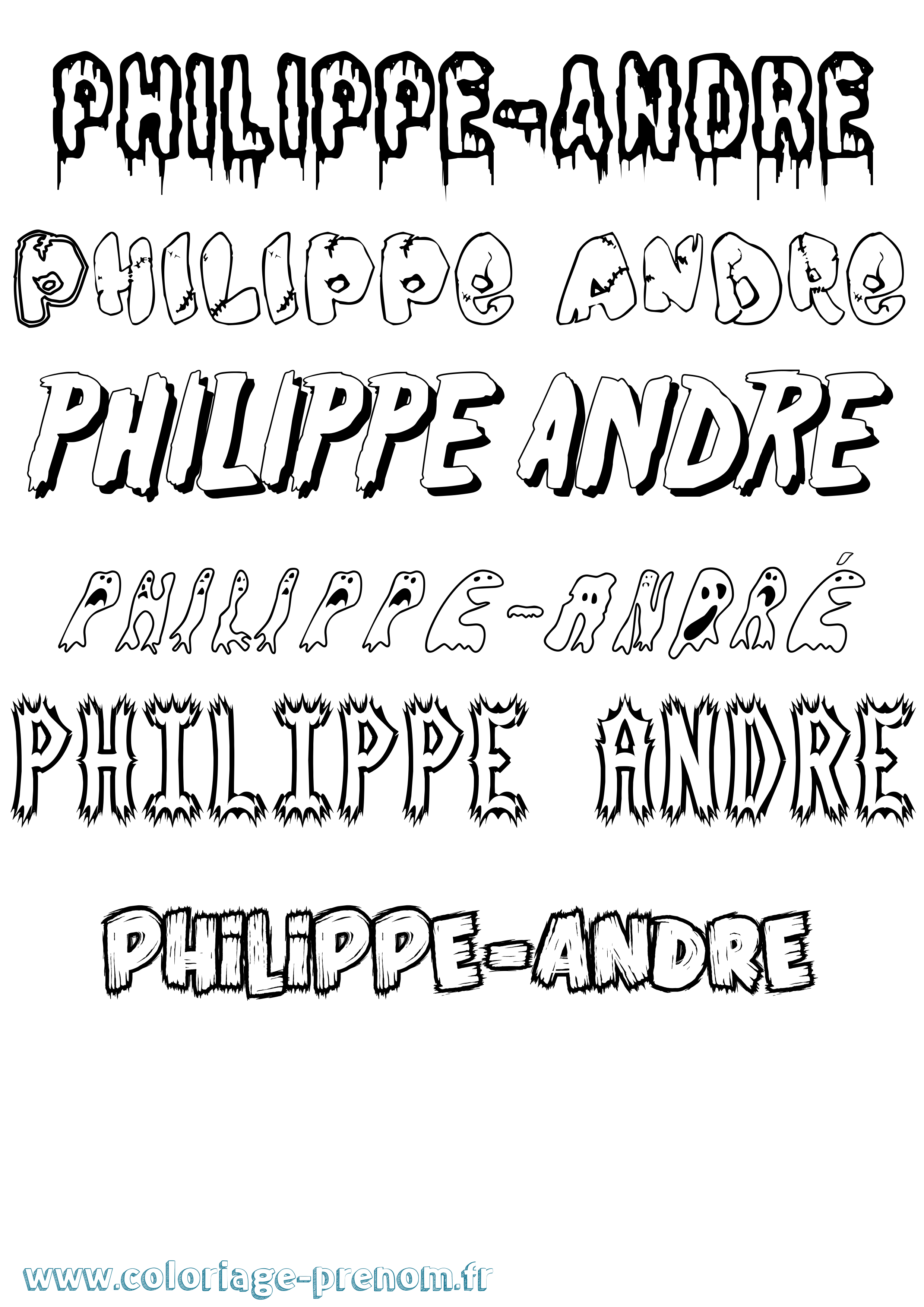 Coloriage prénom Philippe-André Frisson