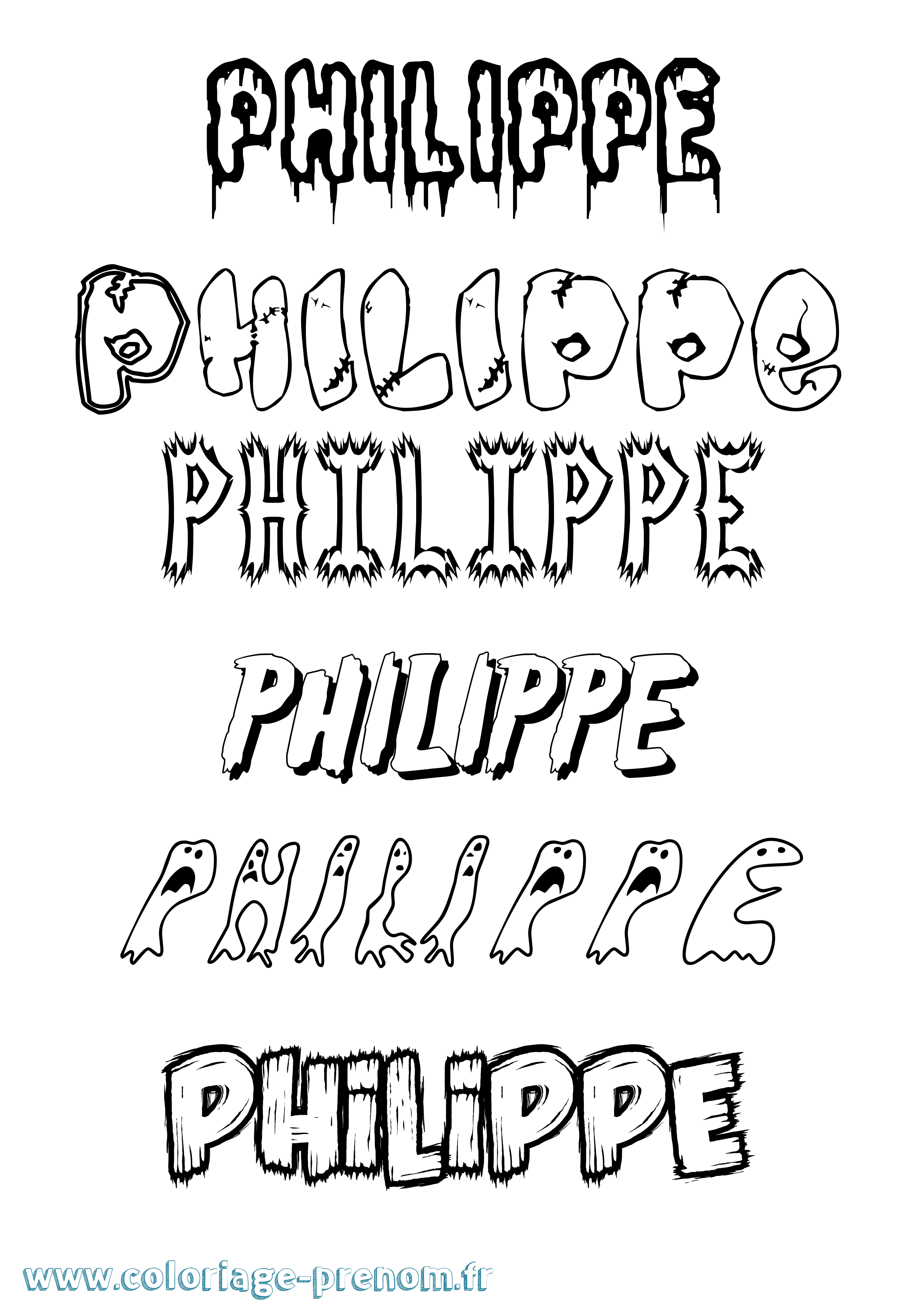 Coloriage prénom Philippe Frisson
