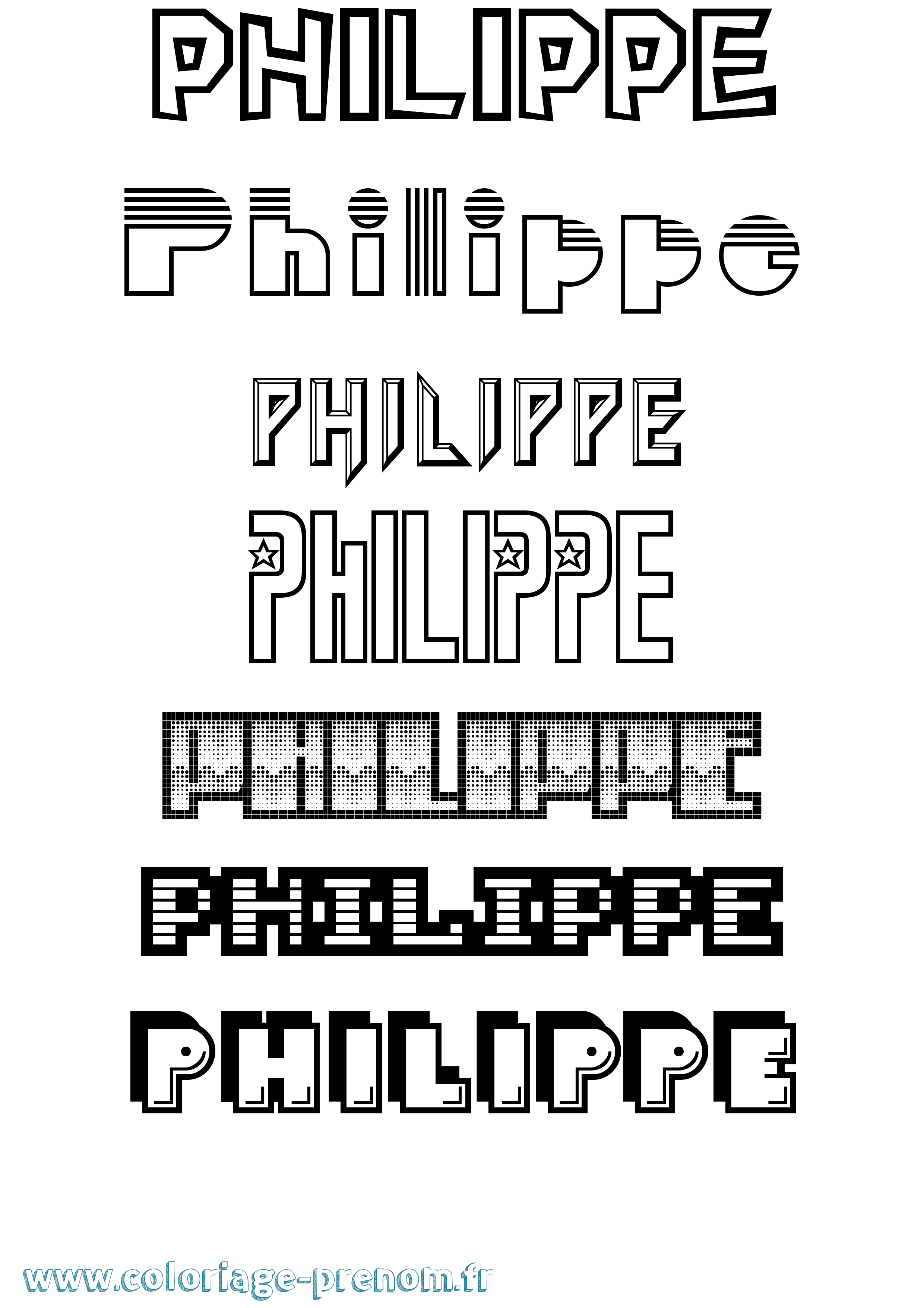 Coloriage prénom Philippe Jeux Vidéos