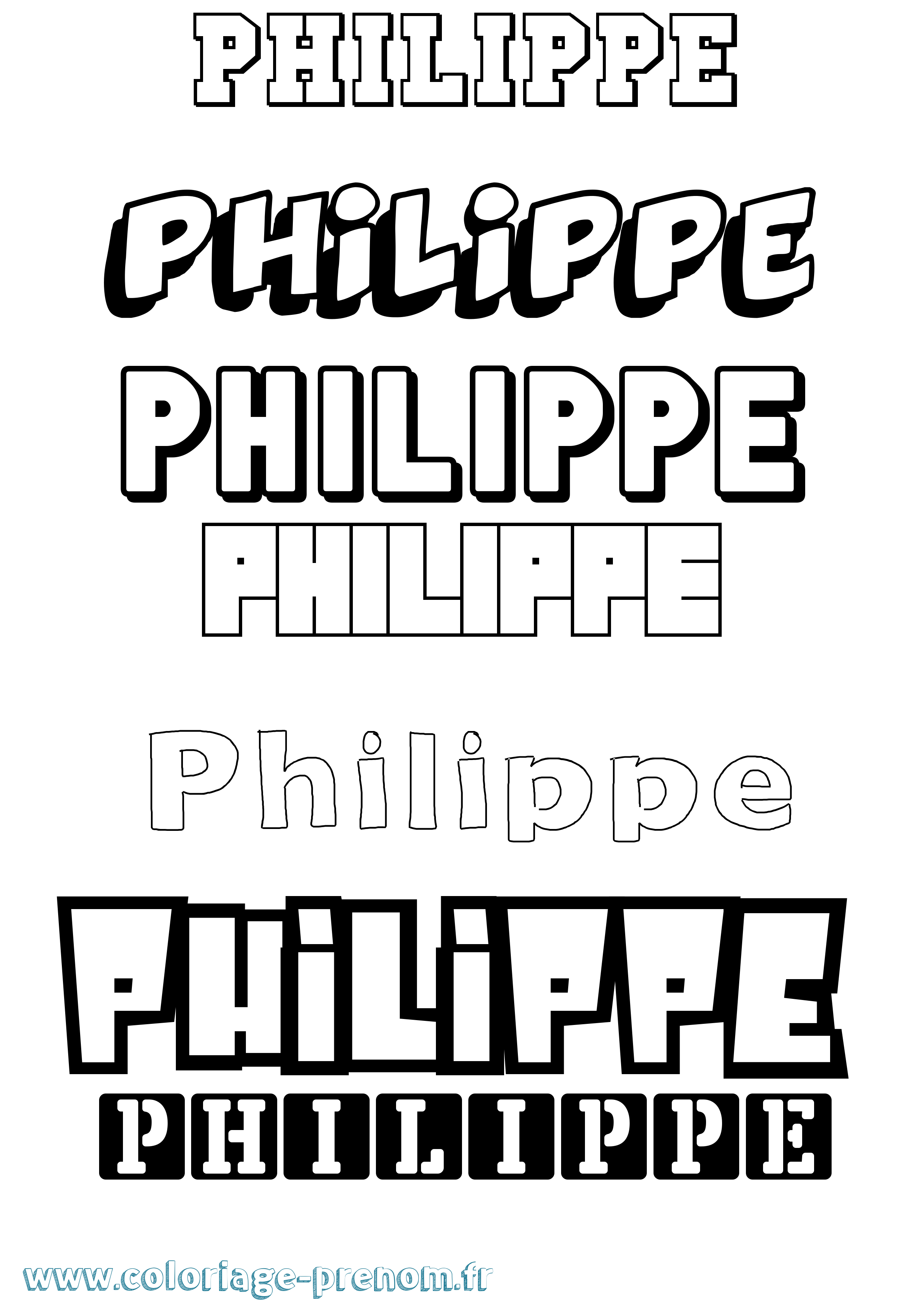 Coloriage prénom Philippe Simple