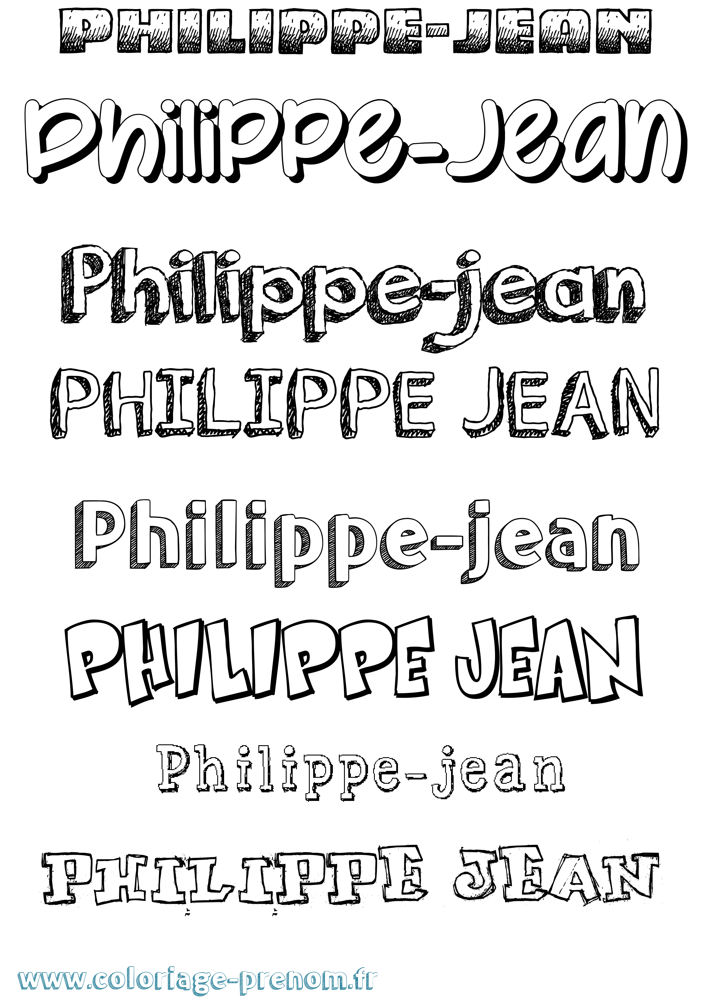 Coloriage prénom Philippe-Jean Dessiné