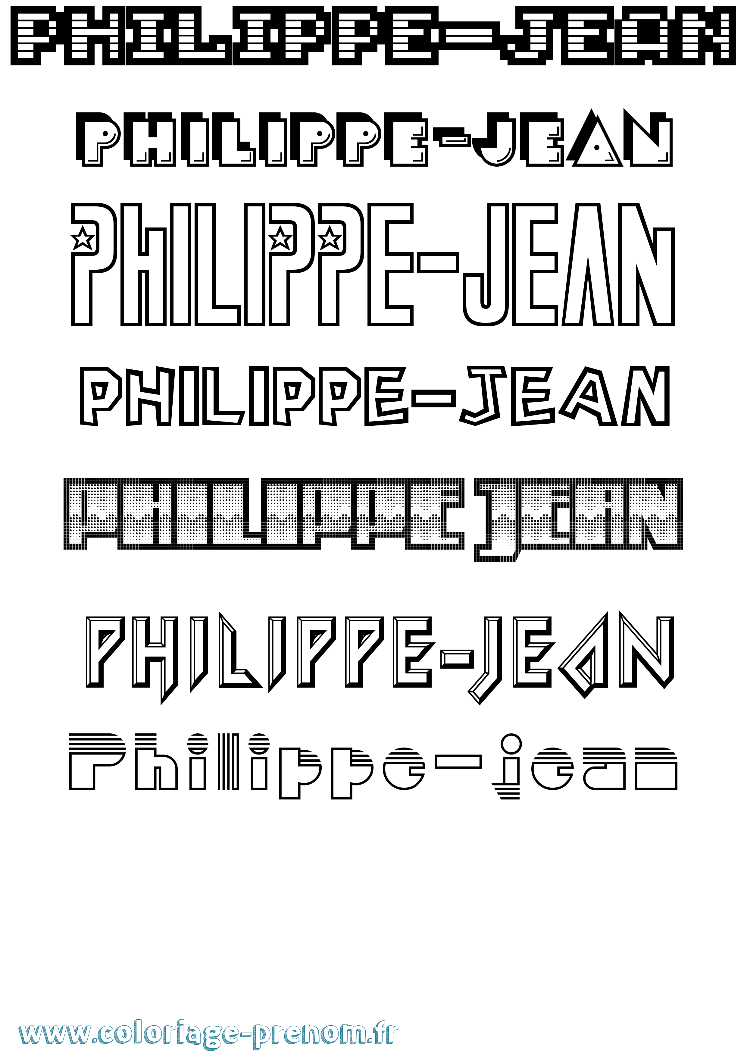 Coloriage prénom Philippe-Jean Jeux Vidéos