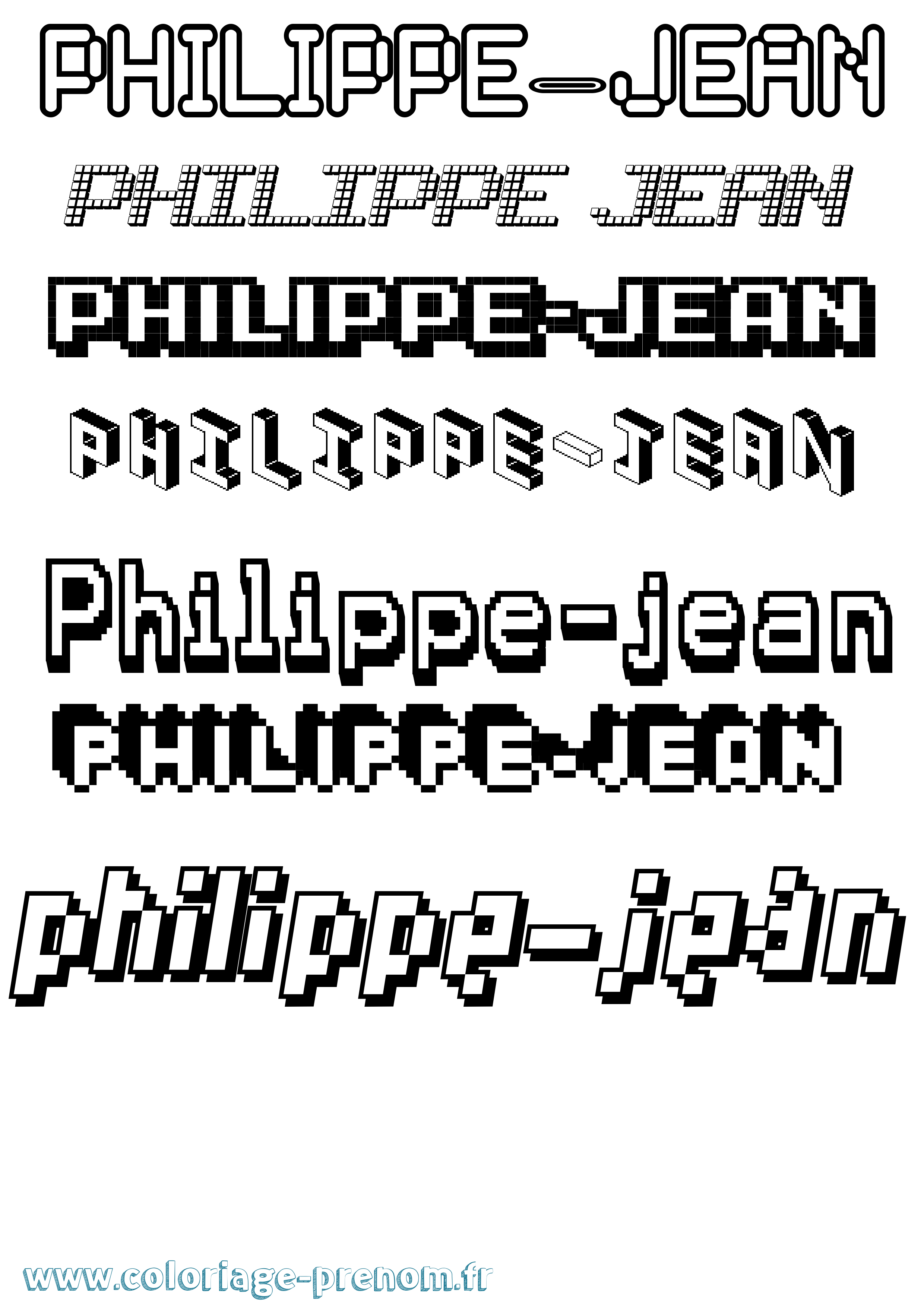 Coloriage prénom Philippe-Jean Pixel