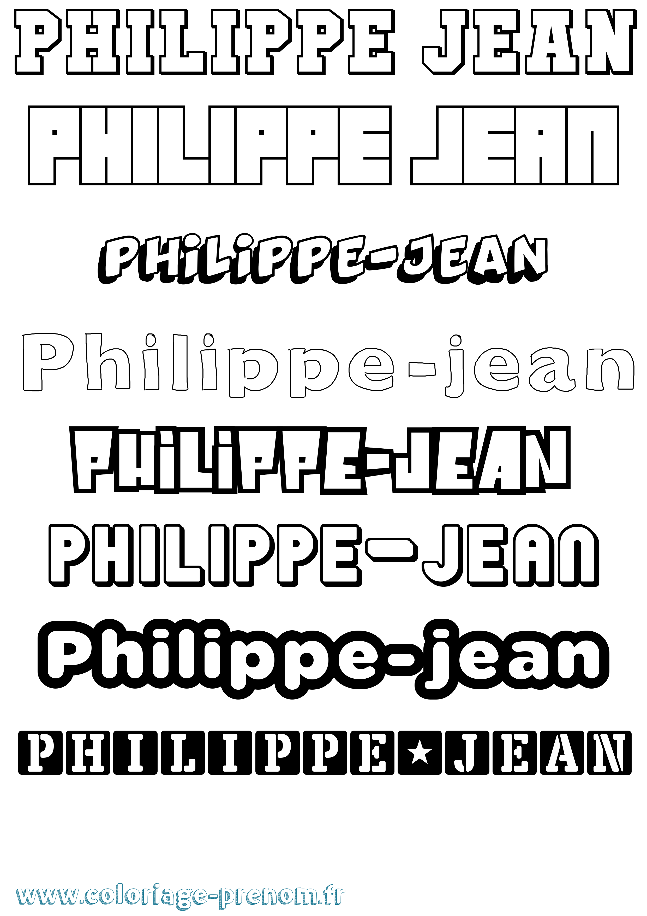 Coloriage prénom Philippe-Jean Simple