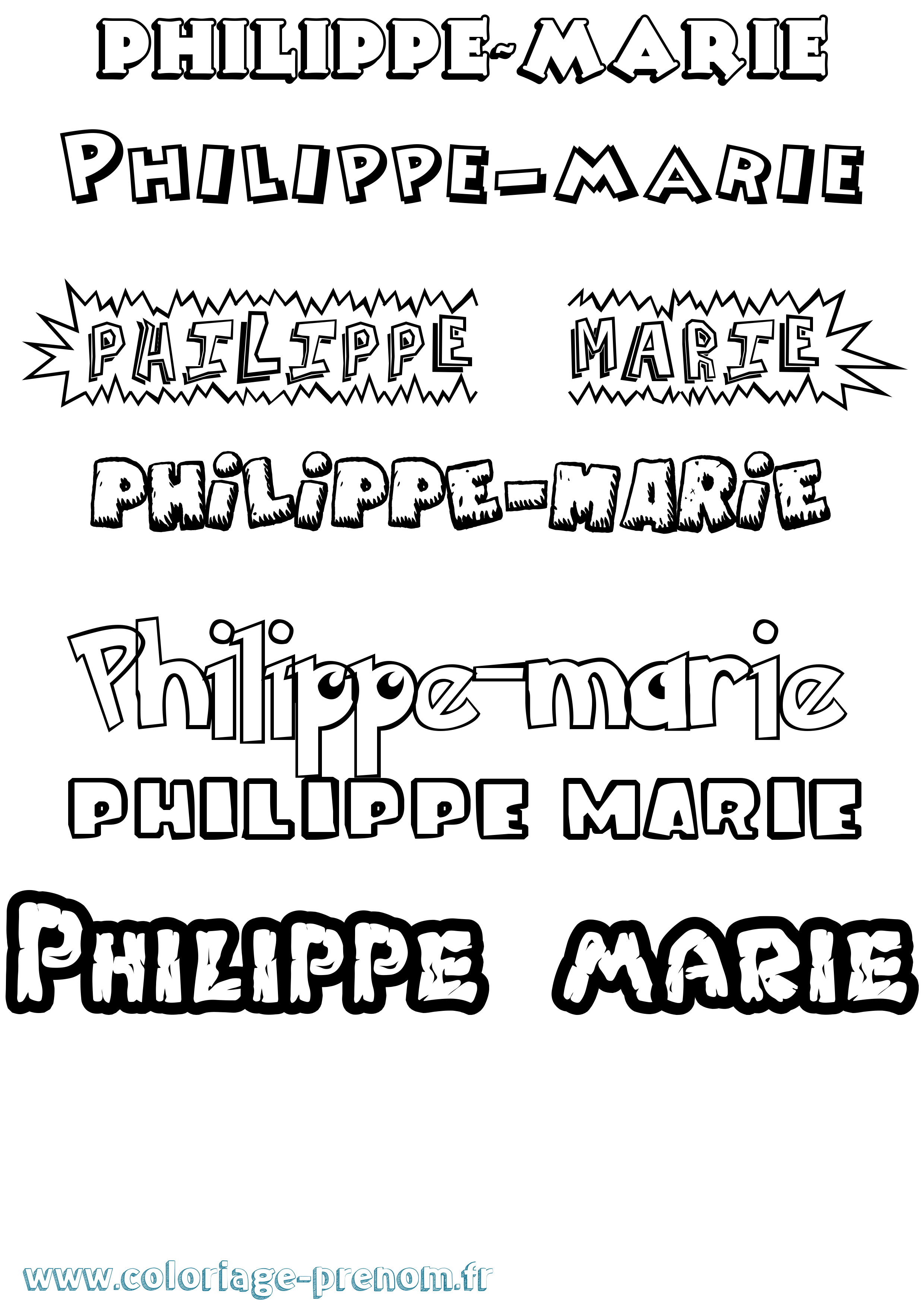 Coloriage prénom Philippe-Marie Dessin Animé