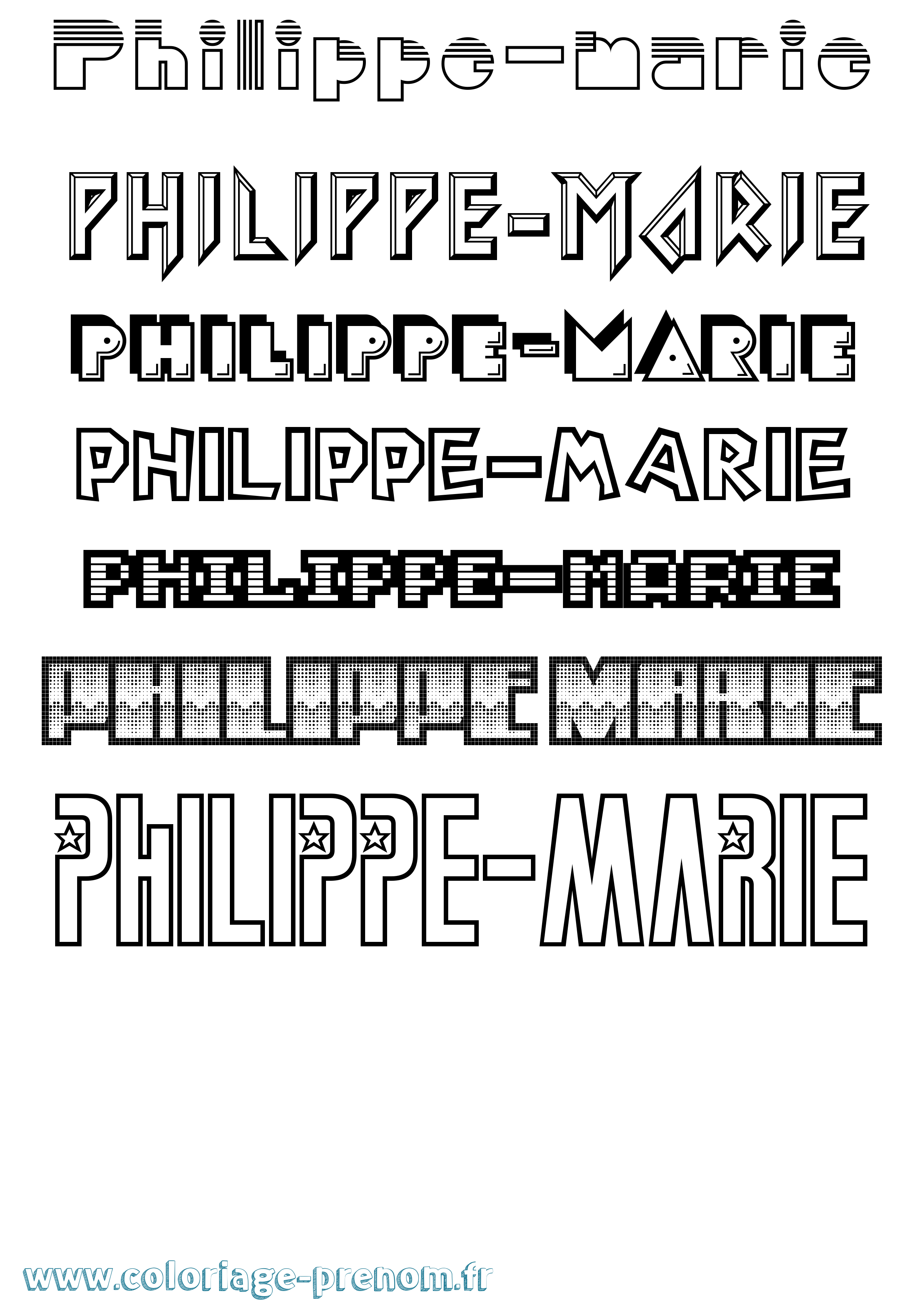 Coloriage prénom Philippe-Marie Jeux Vidéos