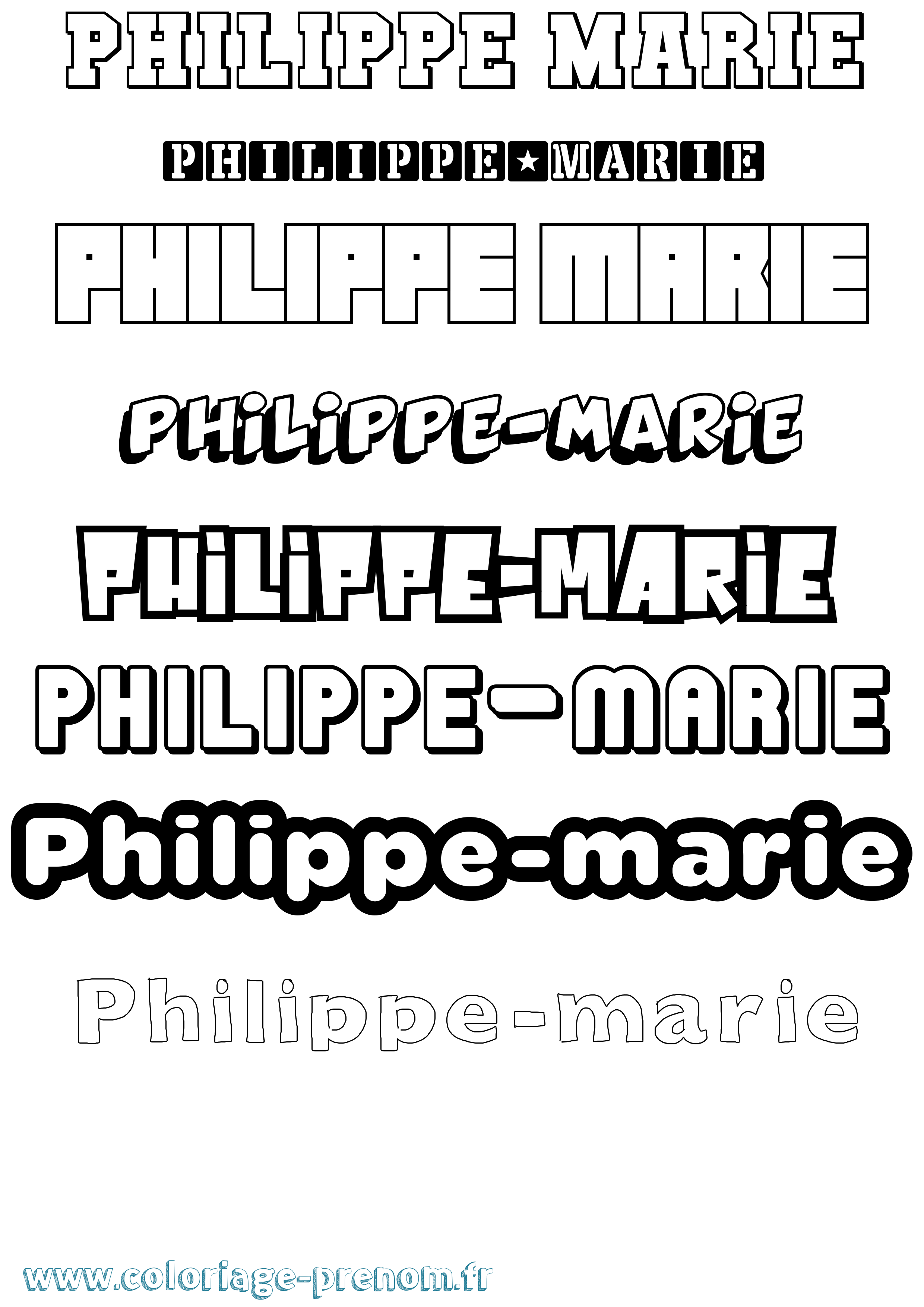 Coloriage prénom Philippe-Marie Simple