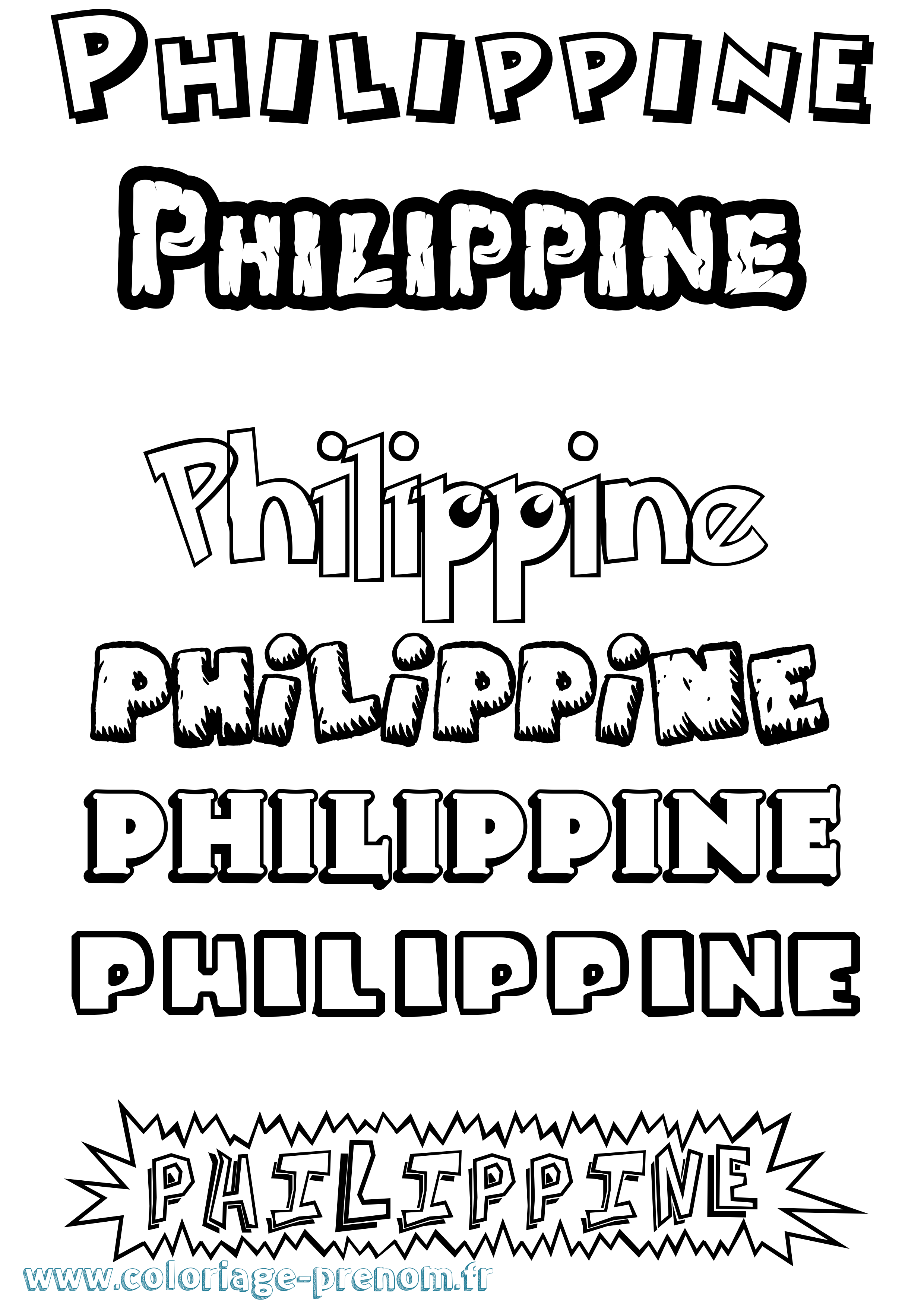 Coloriage Philippine Coloriage prénom Philippine