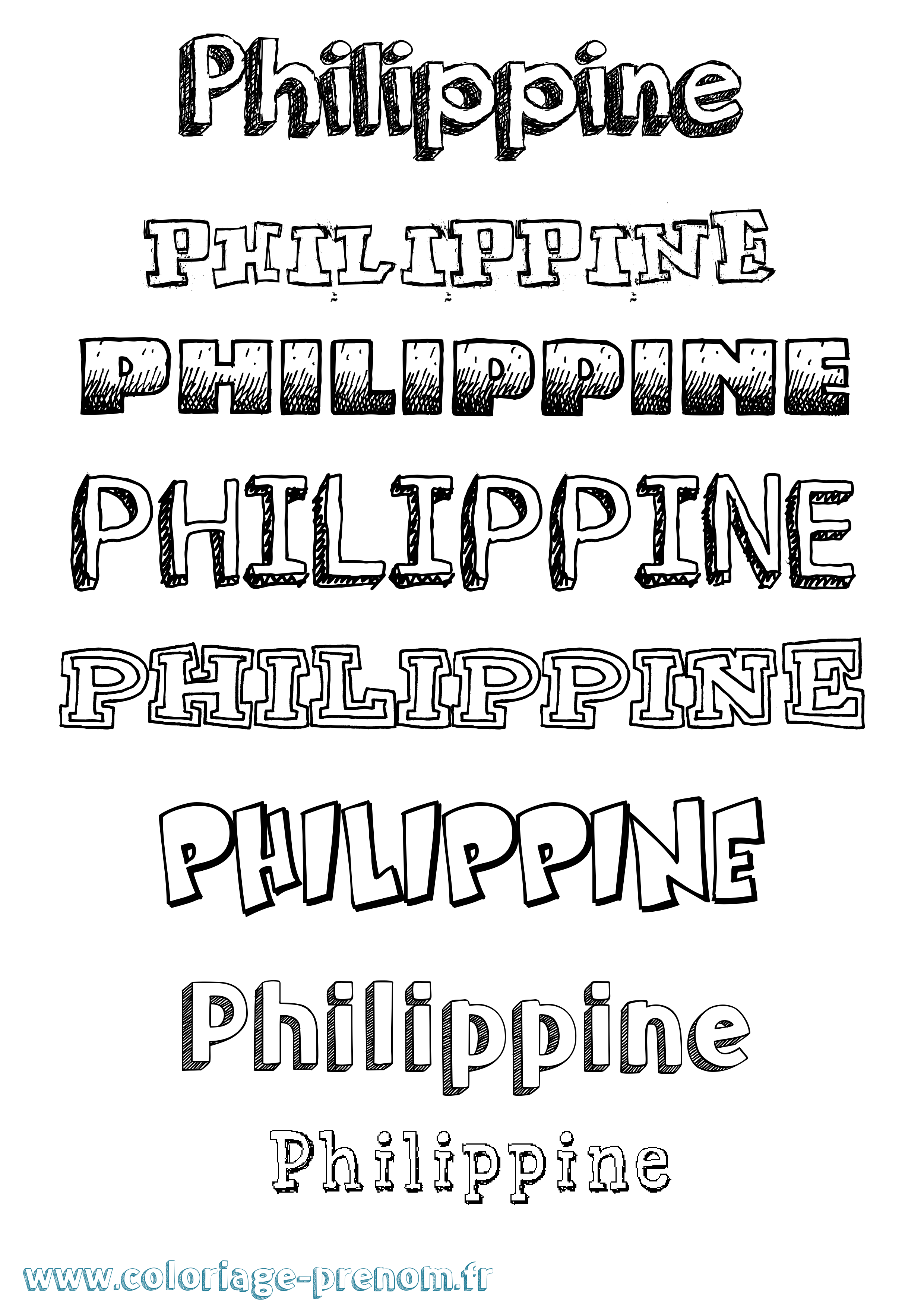 Coloriage Philippine Coloriage prénom Philippine