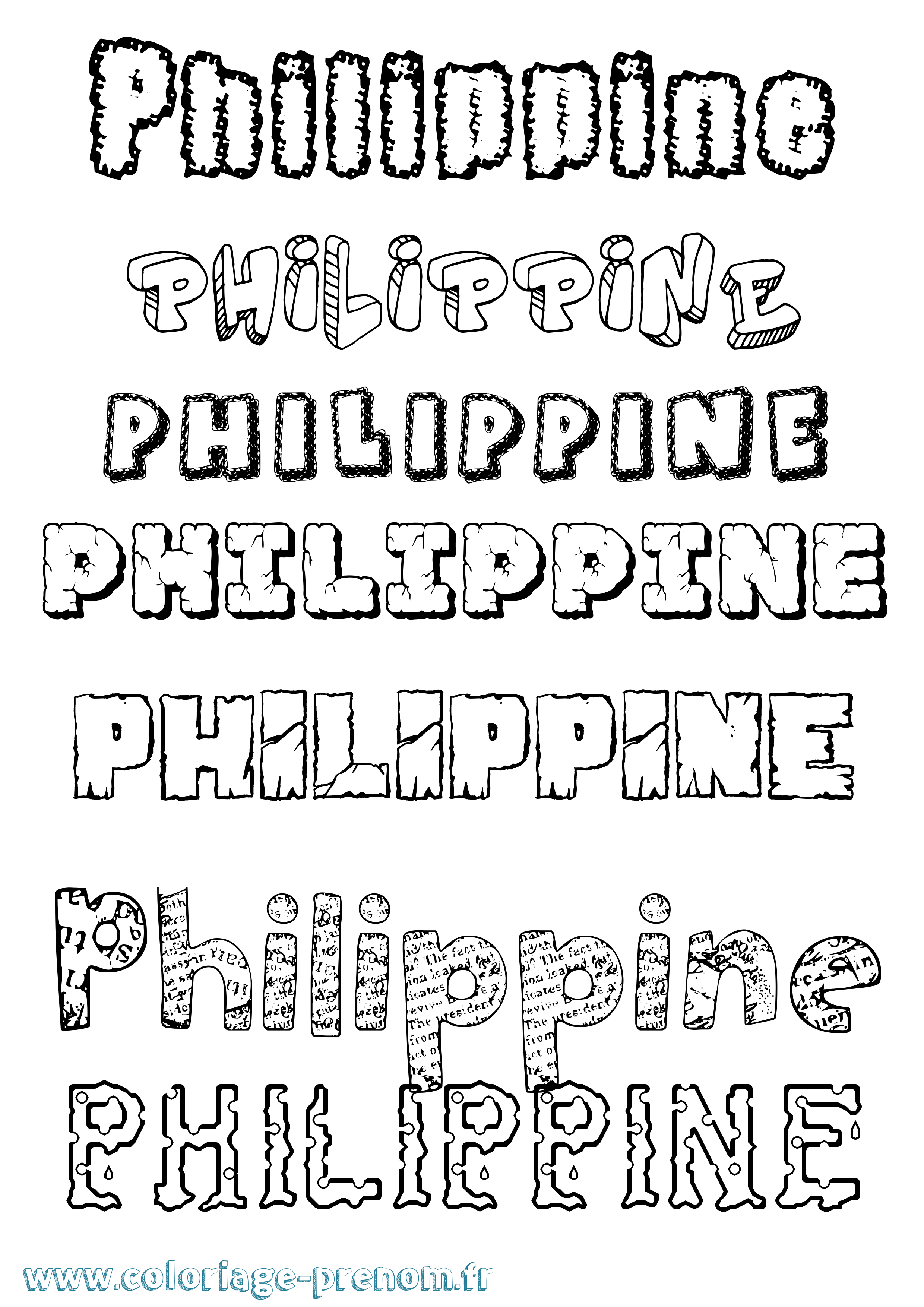 Coloriage Philippine Coloriage prénom Philippine