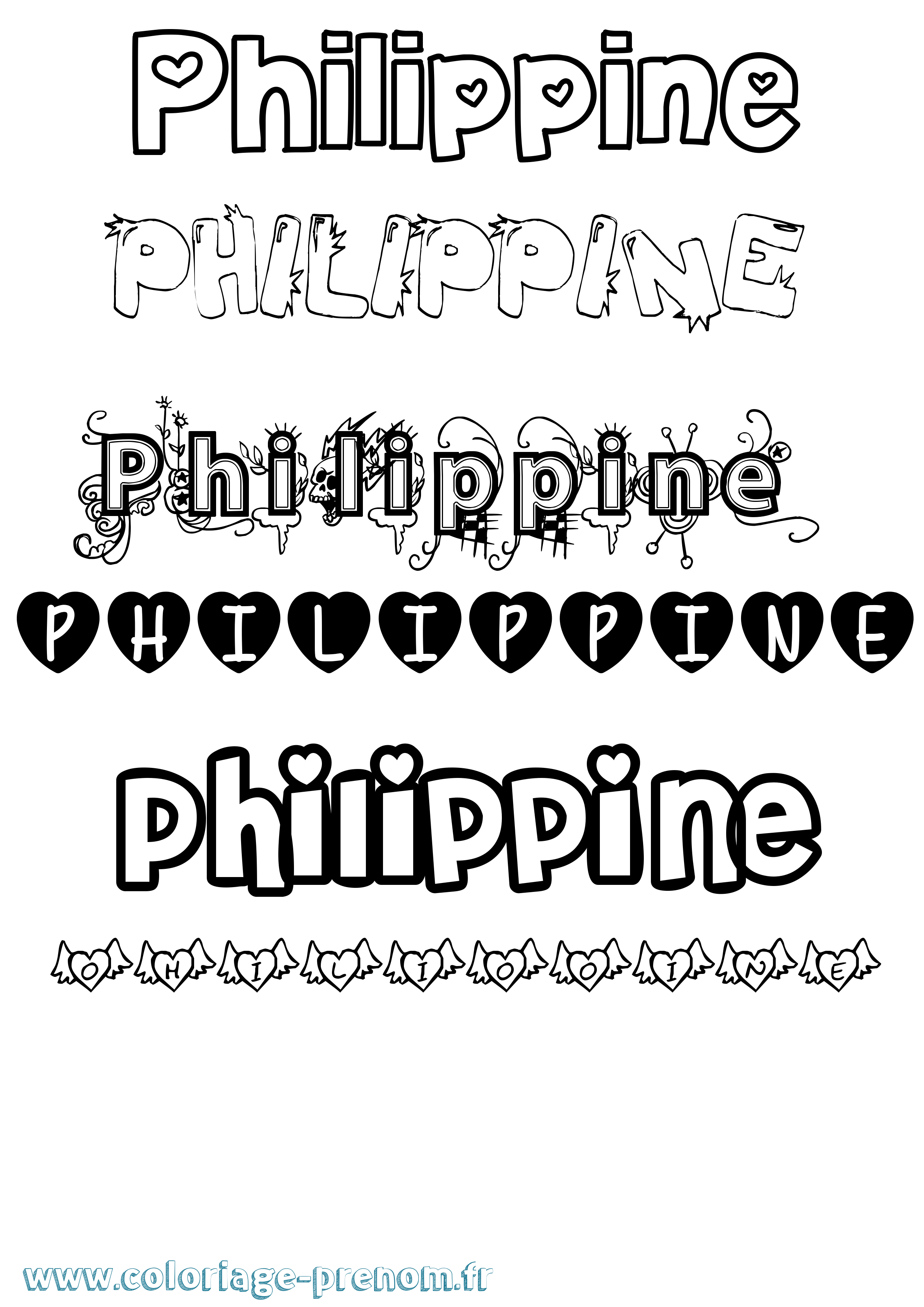 Coloriage Philippine Coloriage prénom Philippine