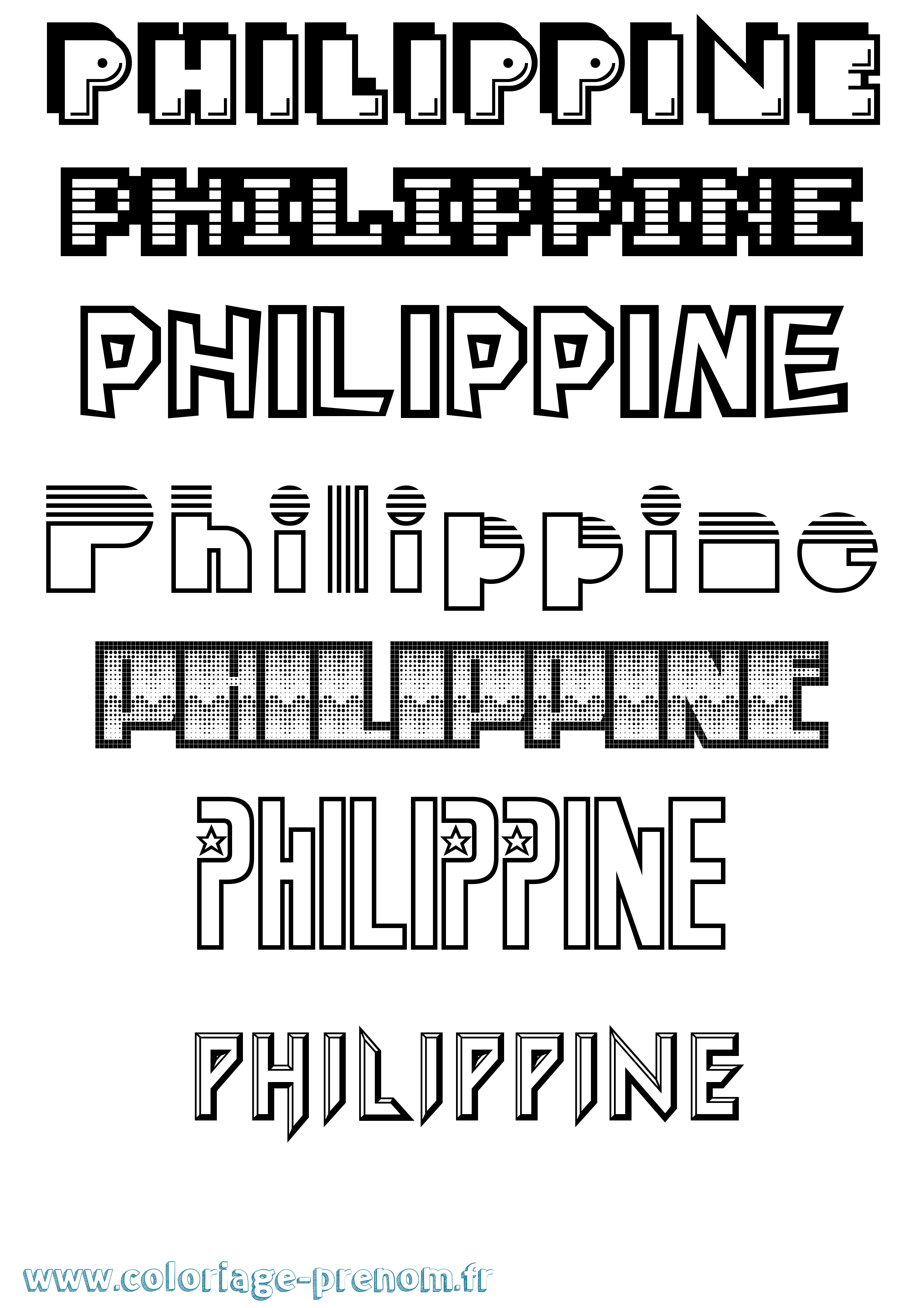 Coloriage Philippine Coloriage prénom Philippine
