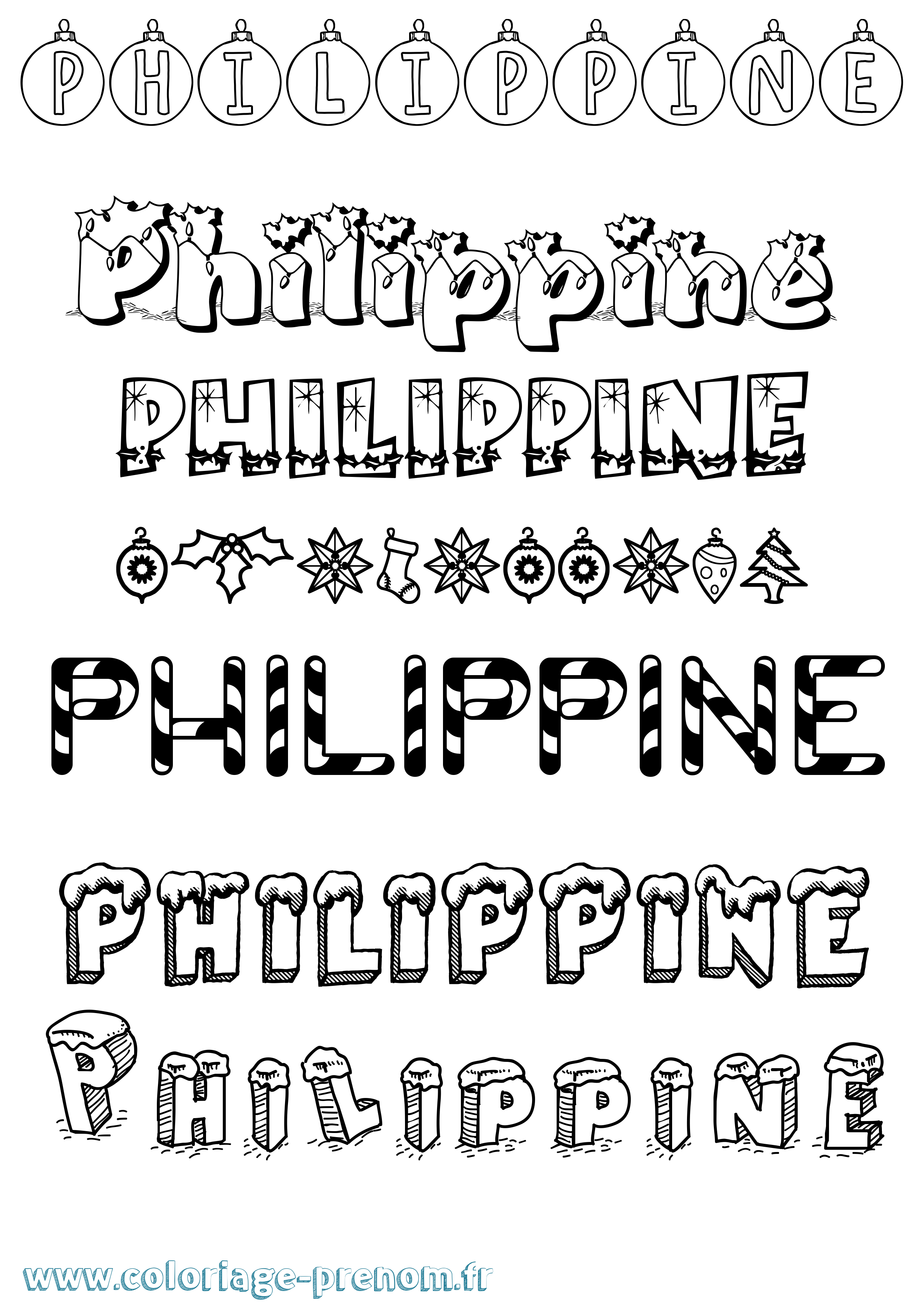 Coloriage Philippine Coloriage prénom Philippine