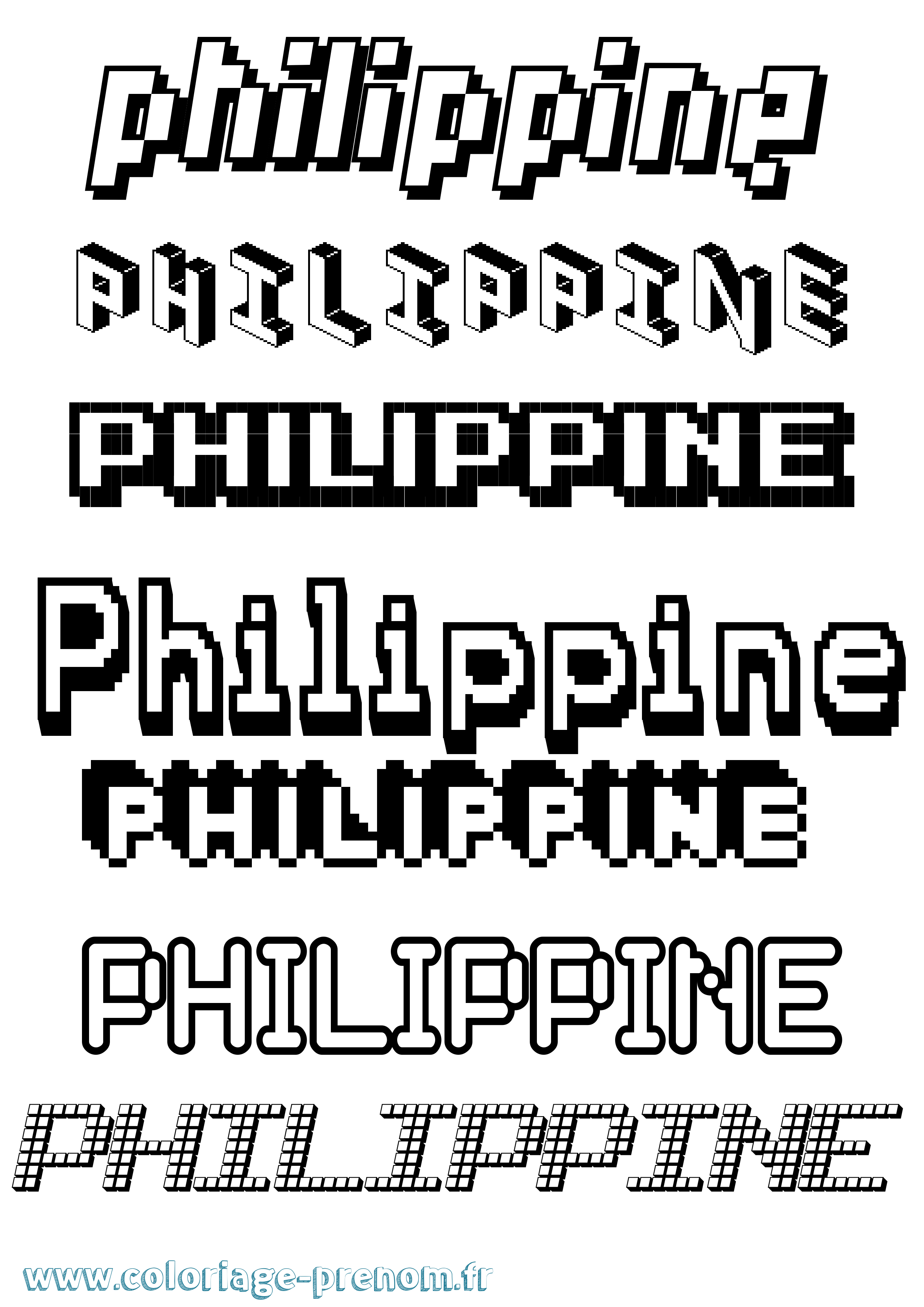 Coloriage Philippine Coloriage prénom Philippine