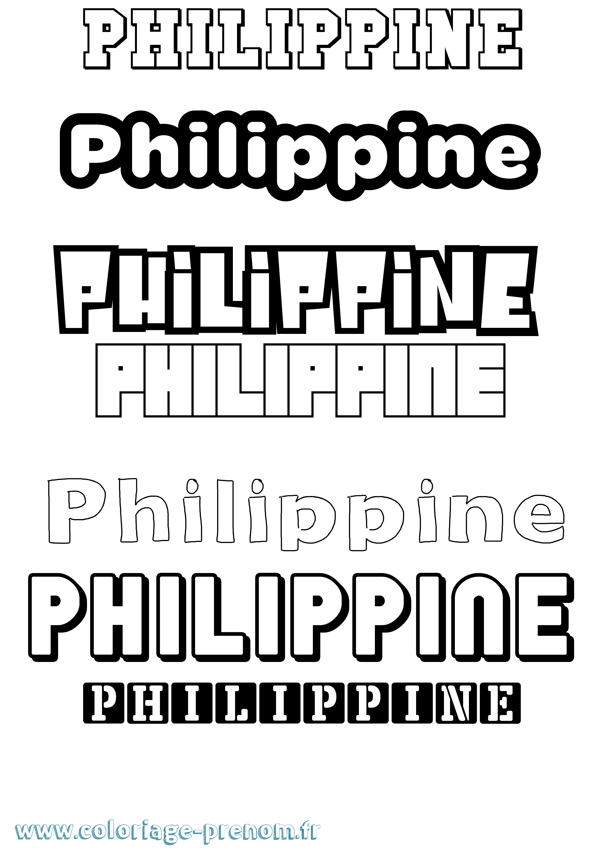 Coloriage Philippine Coloriage prénom Philippine