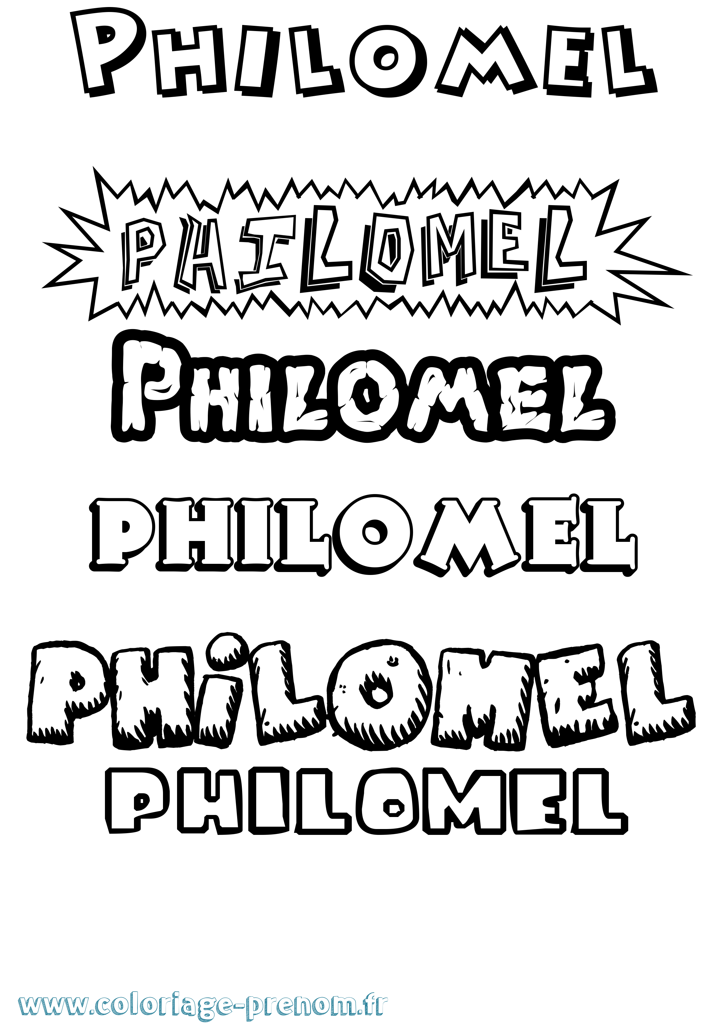 Coloriage prénom Philomel Dessin Animé