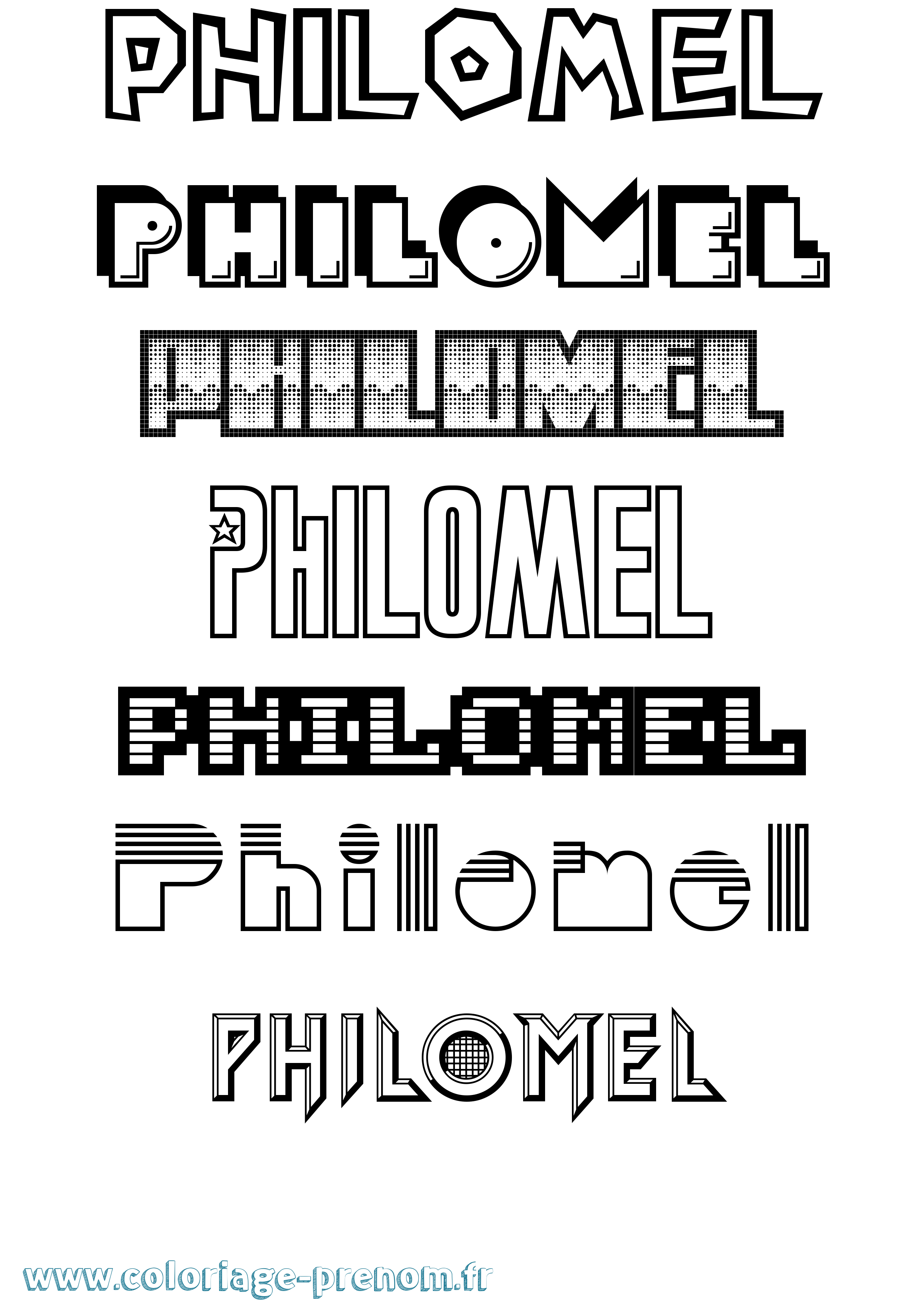Coloriage prénom Philomel Jeux Vidéos