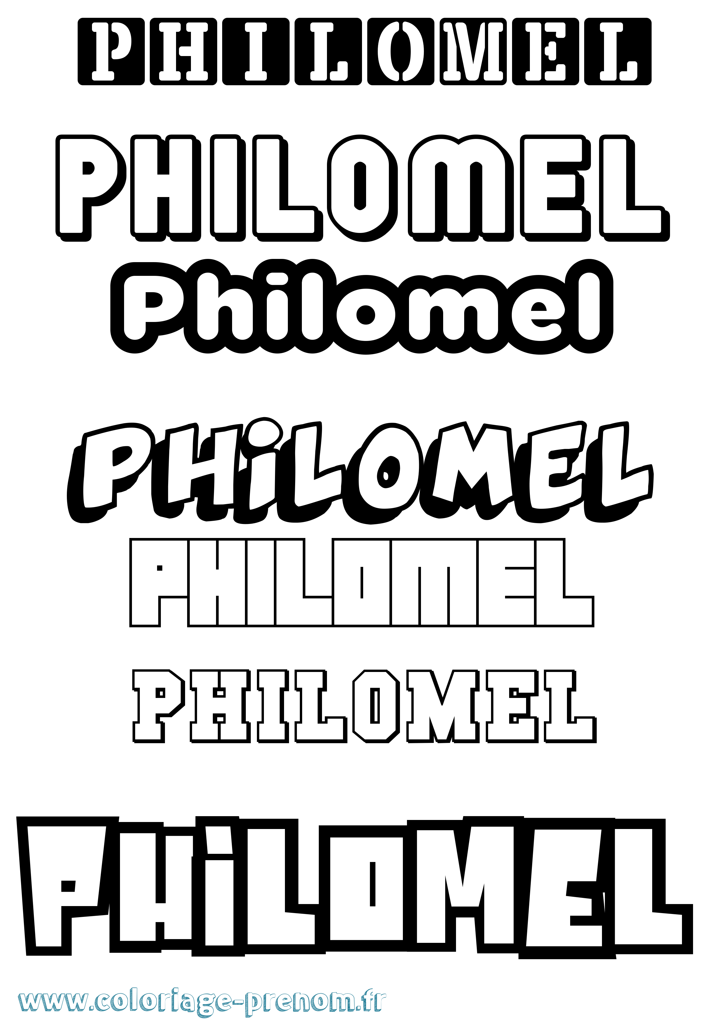 Coloriage prénom Philomel Simple