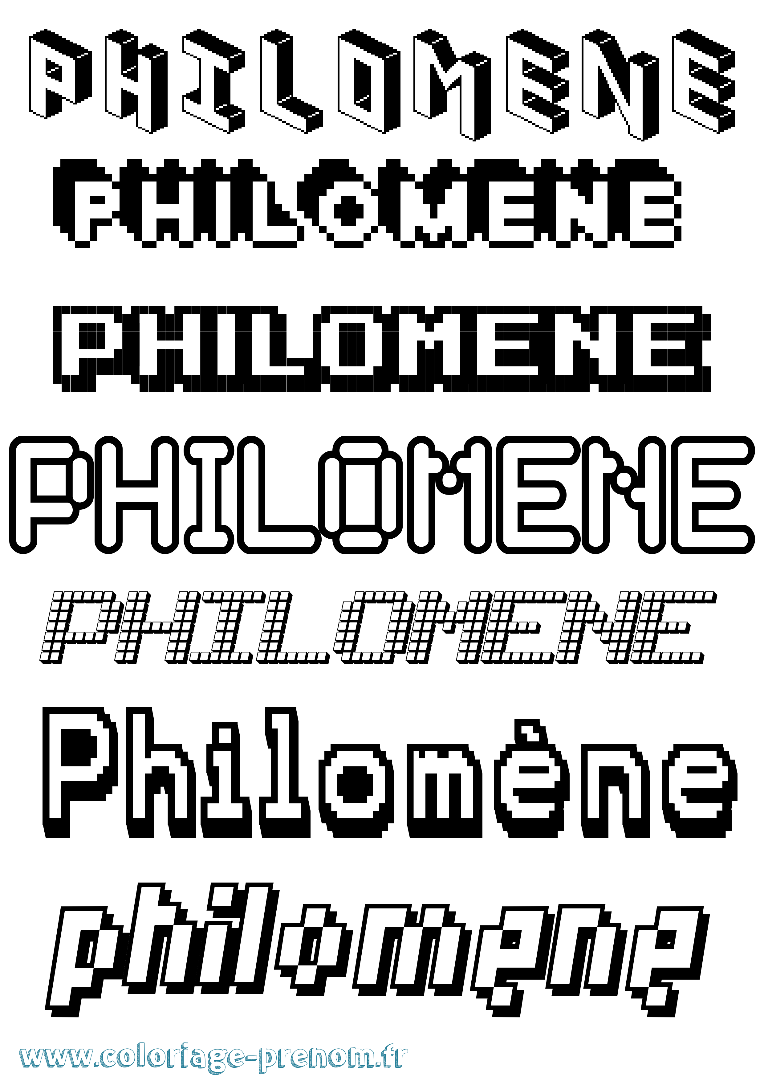 Coloriage prénom Philomène