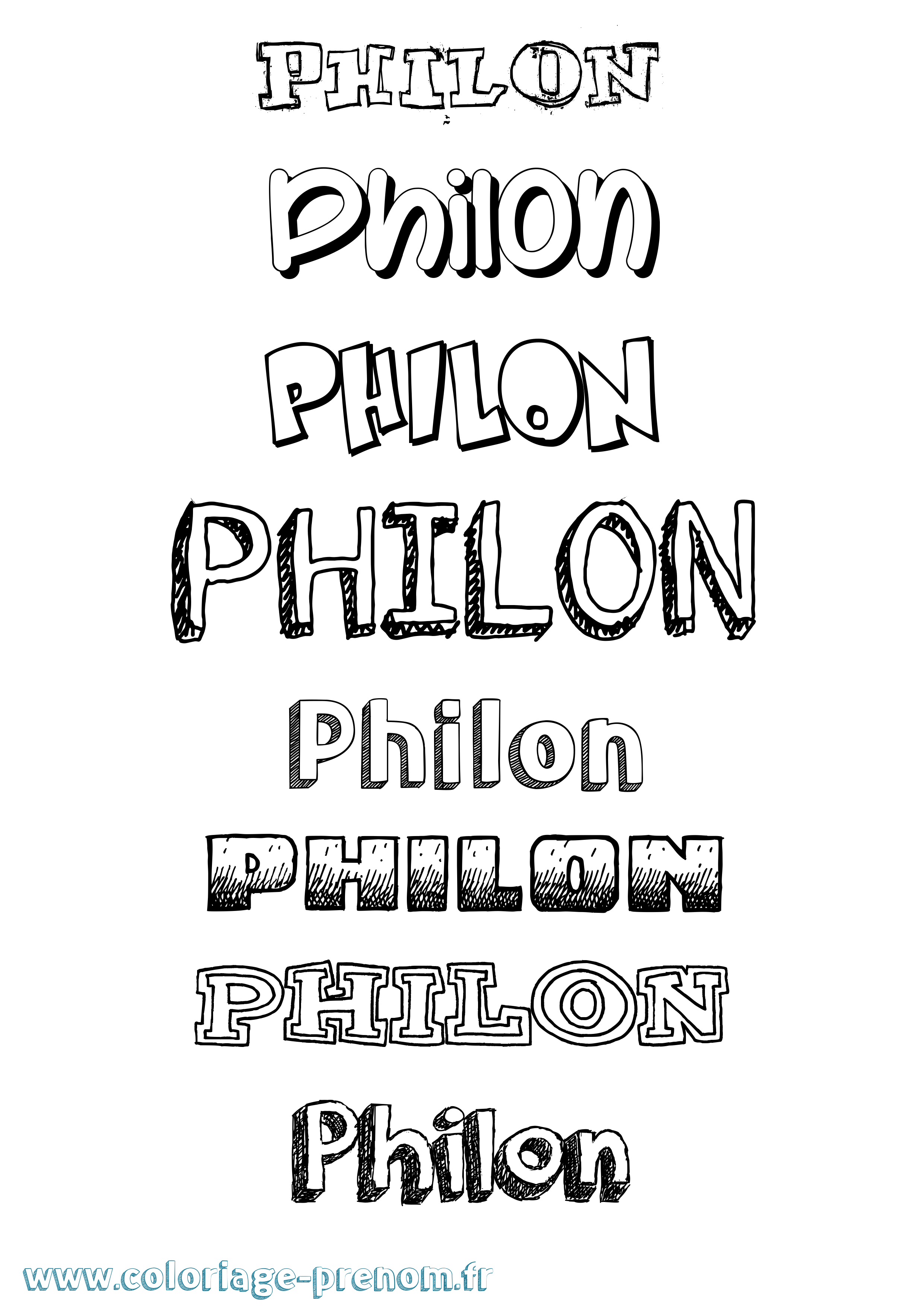 Coloriage prénom Philon Dessiné