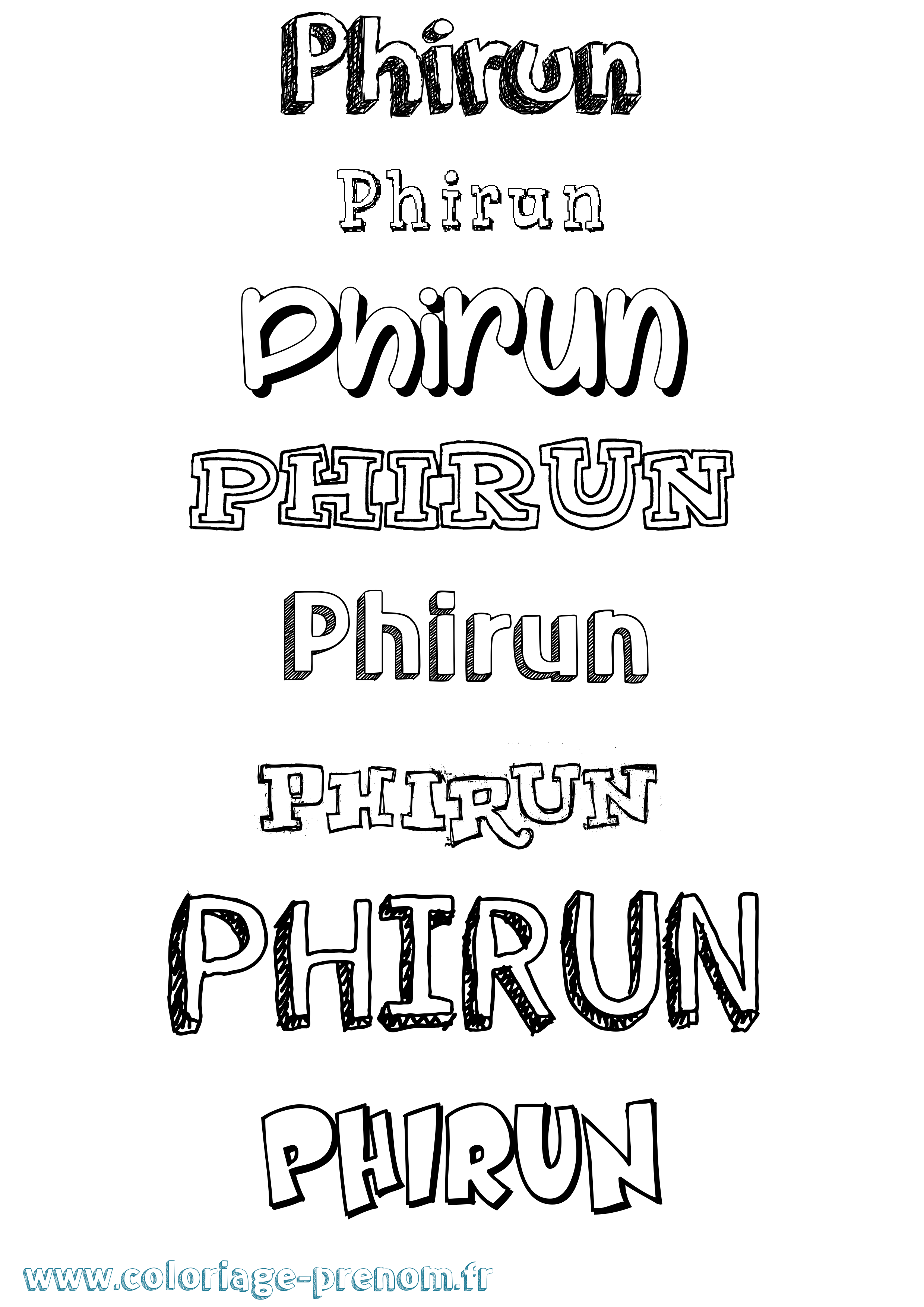 Coloriage prénom Phirun Dessiné