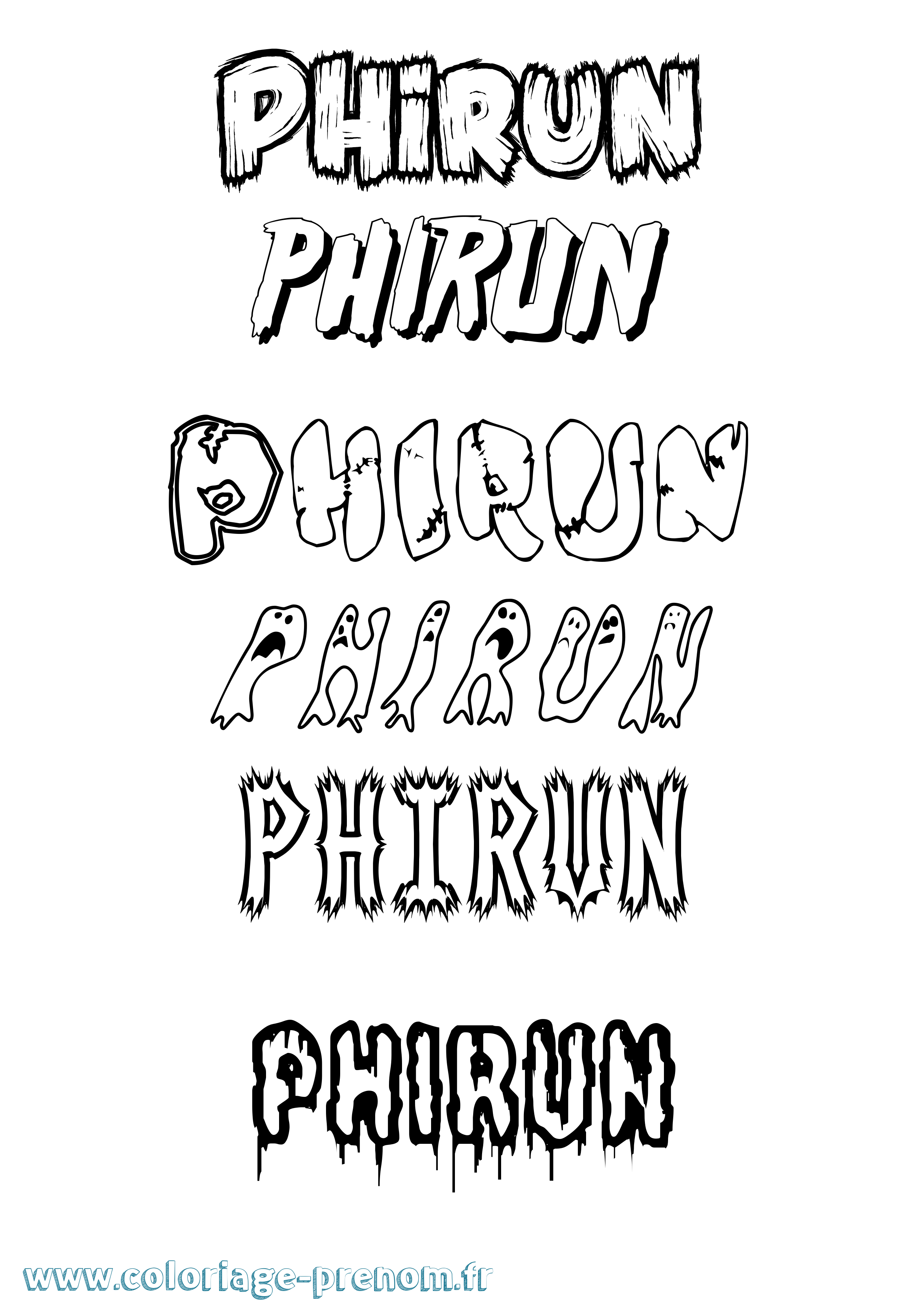 Coloriage prénom Phirun Frisson