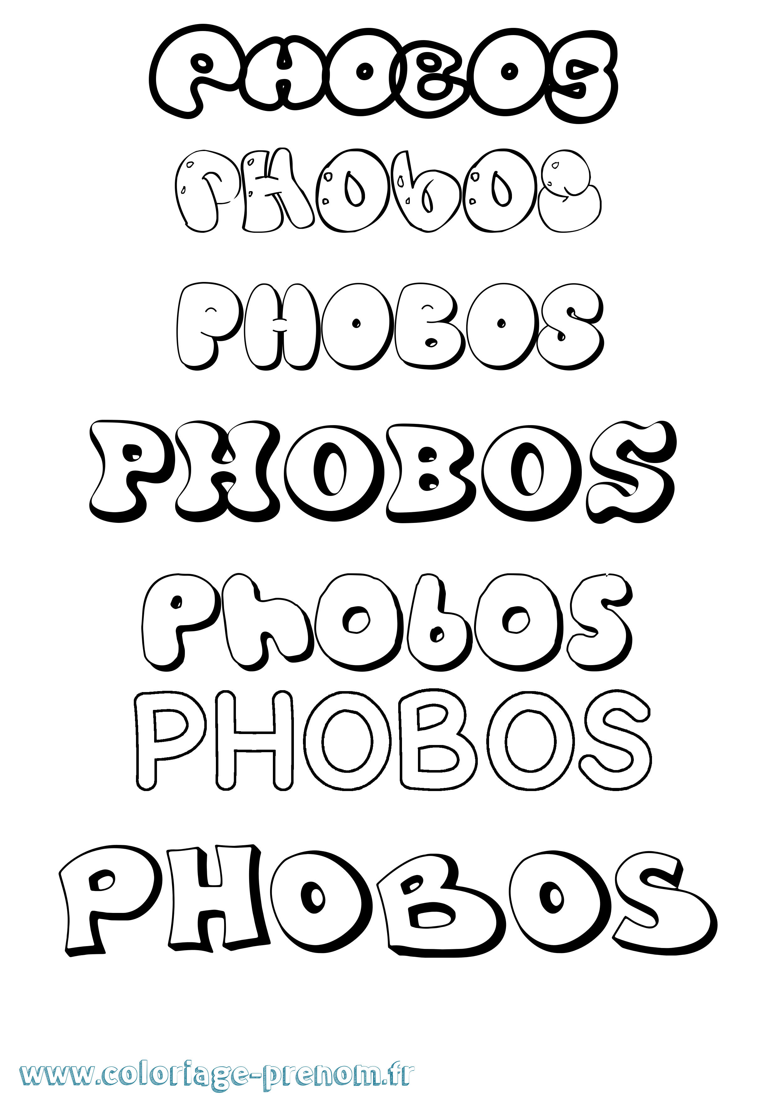 Coloriage Phobos Bubble Coloriage prénom Phobos Bubble
