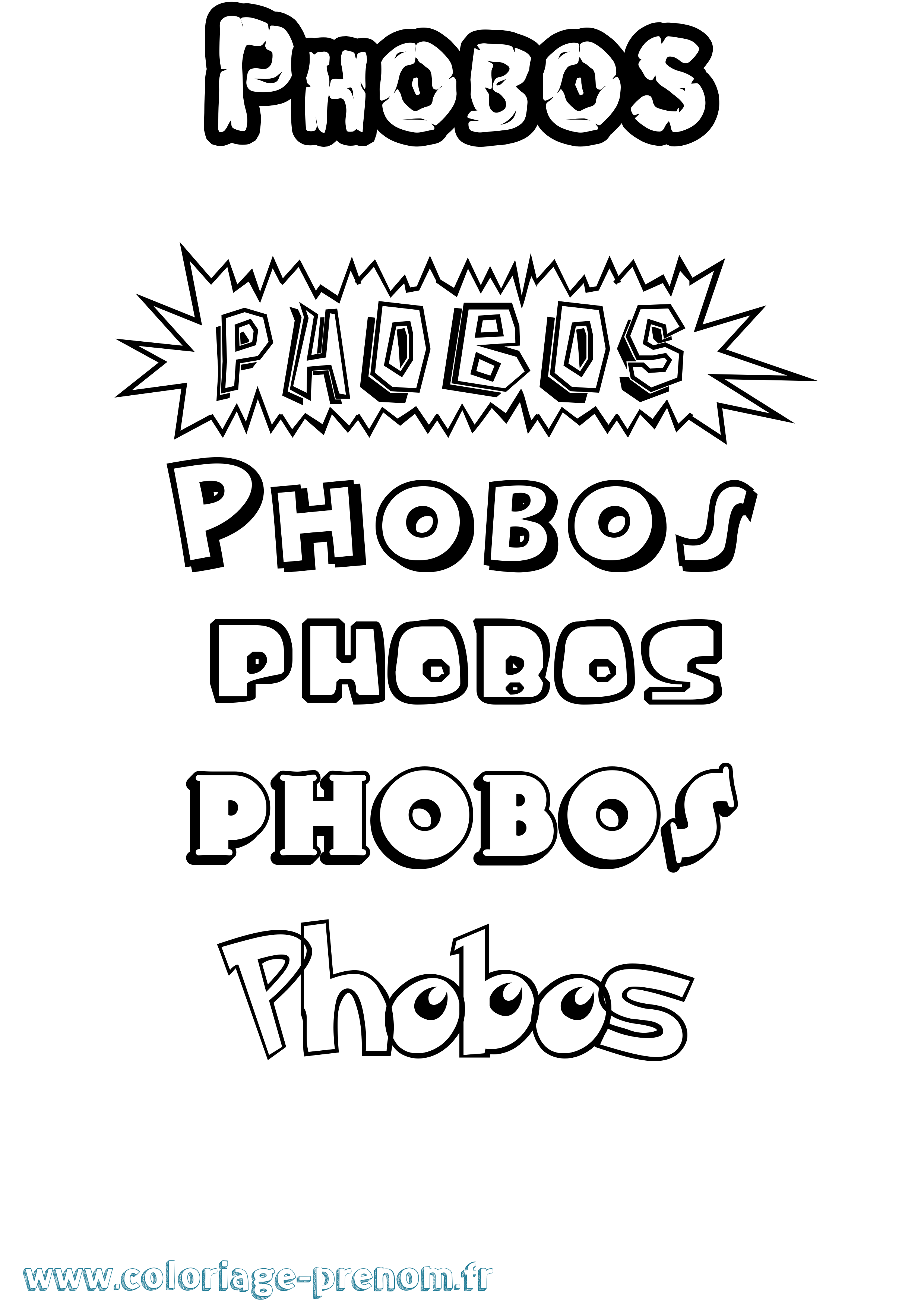 Coloriage Phobos Dessin Animé Coloriage prénom Phobos Dessin Animé