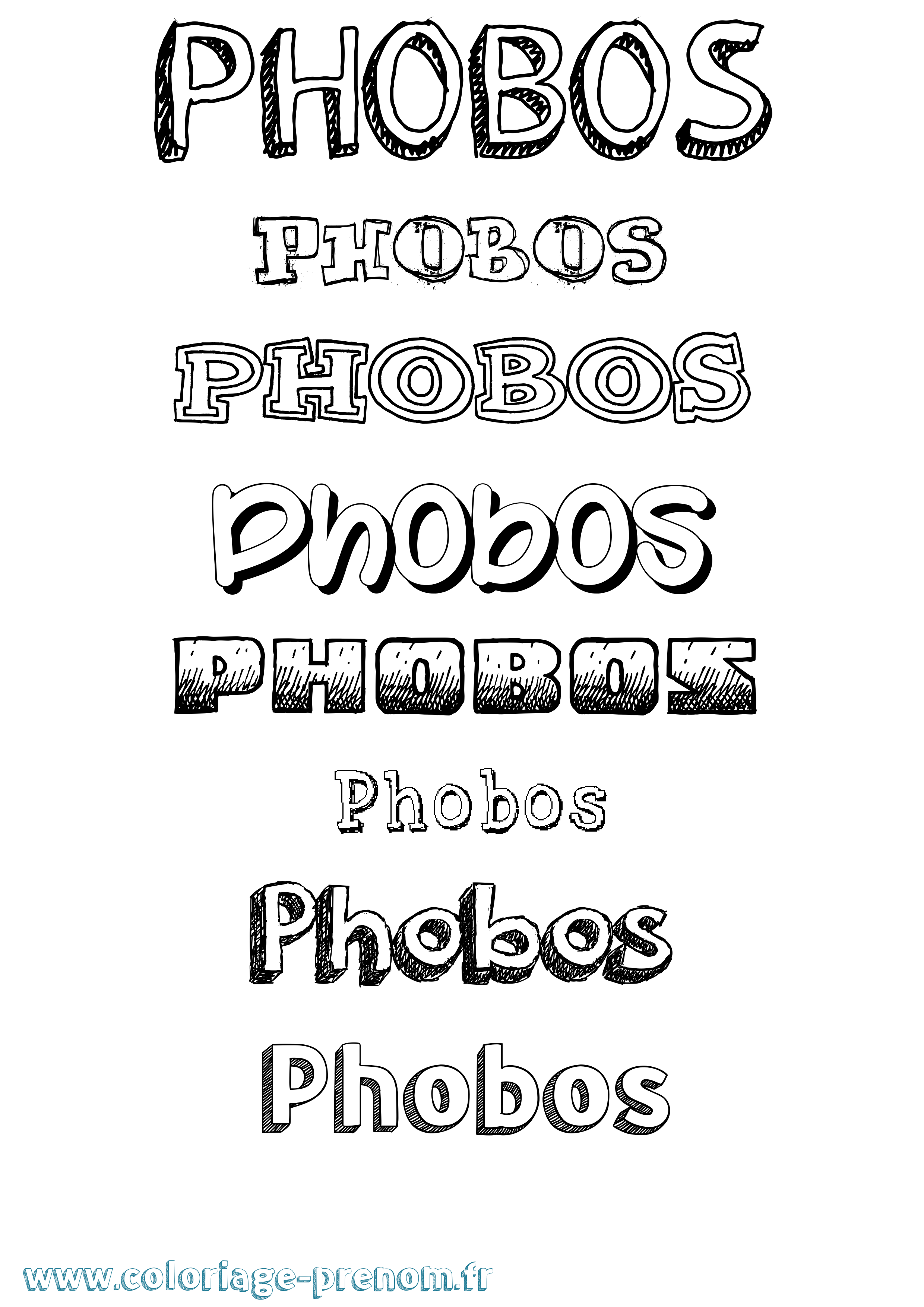 Coloriage Phobos Dessiné Coloriage prénom Phobos Dessiné