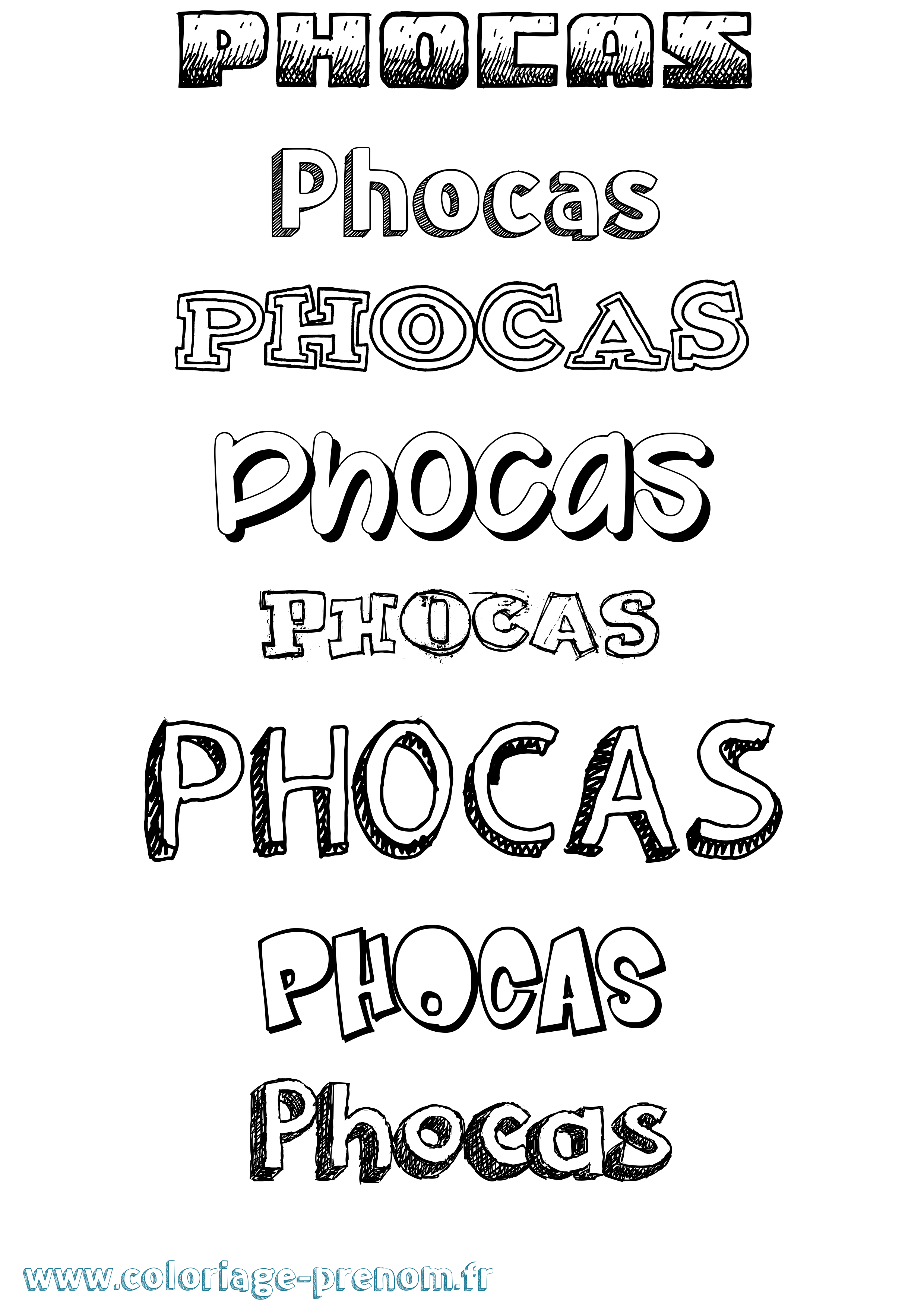 Coloriage Phocas Dessiné Coloriage prénom Phocas Dessiné
