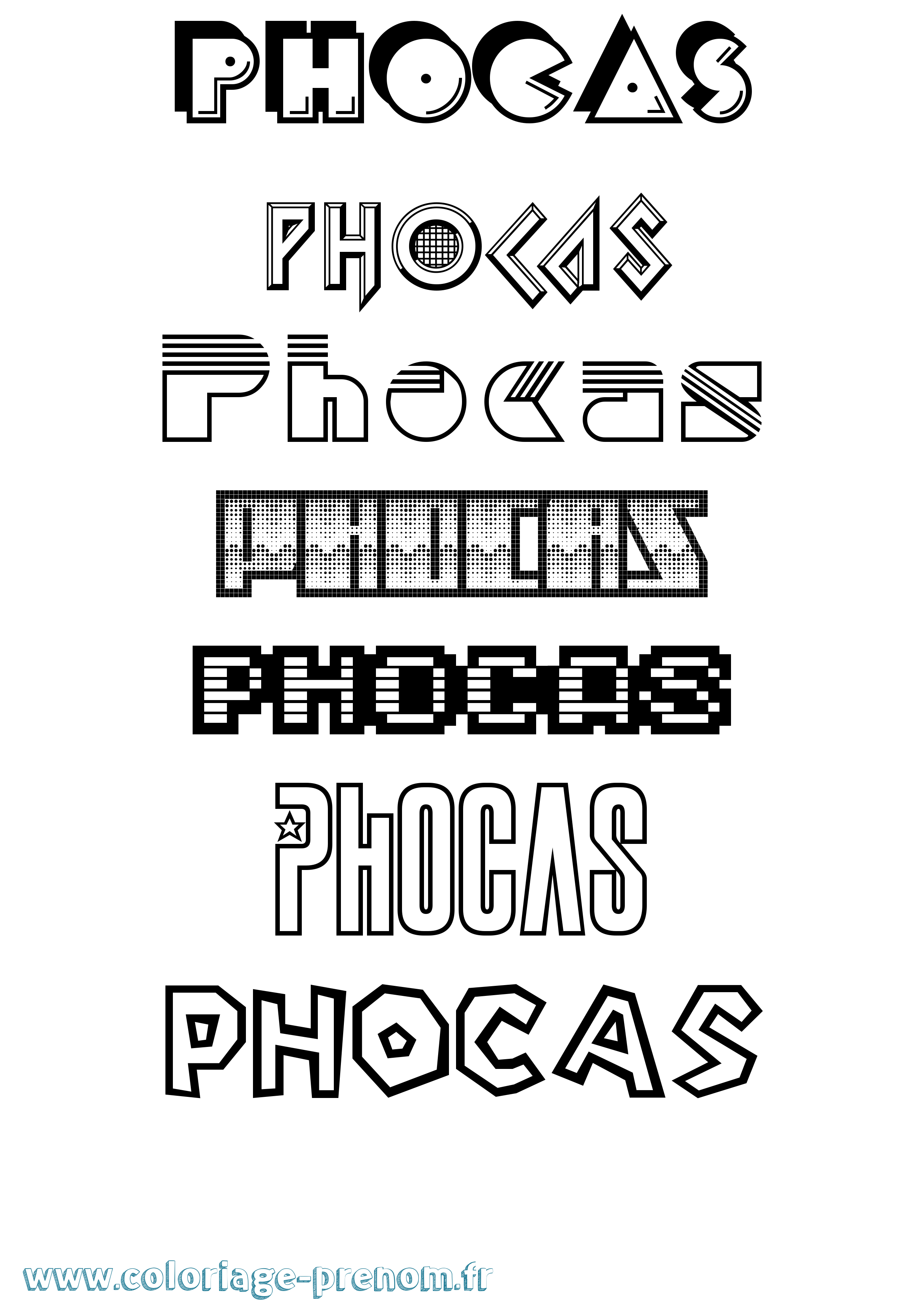 Coloriage Phocas Jeux Vidéos Coloriage prénom Phocas Jeux Vidéos
