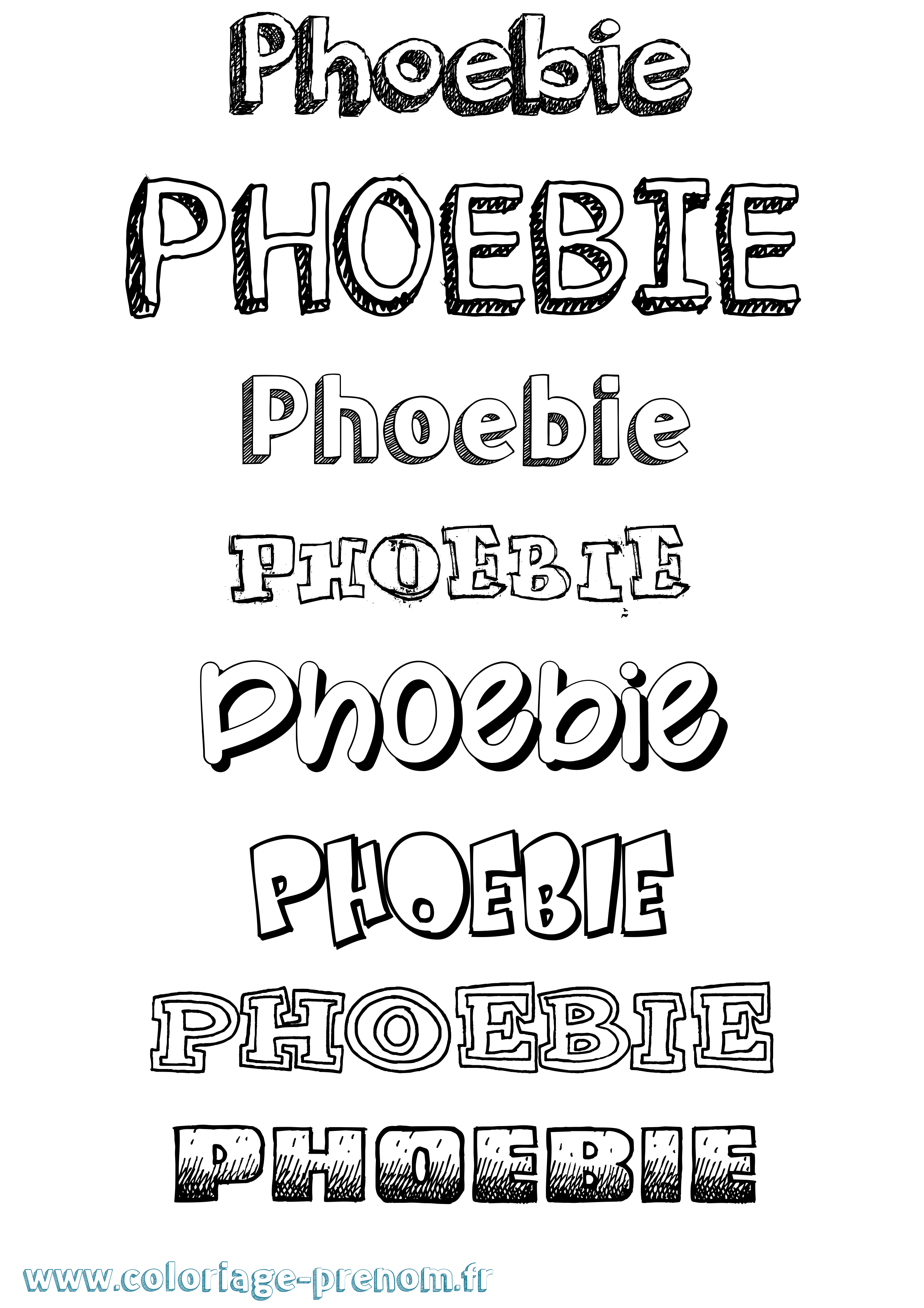 Coloriage prénom Phoebie Dessiné