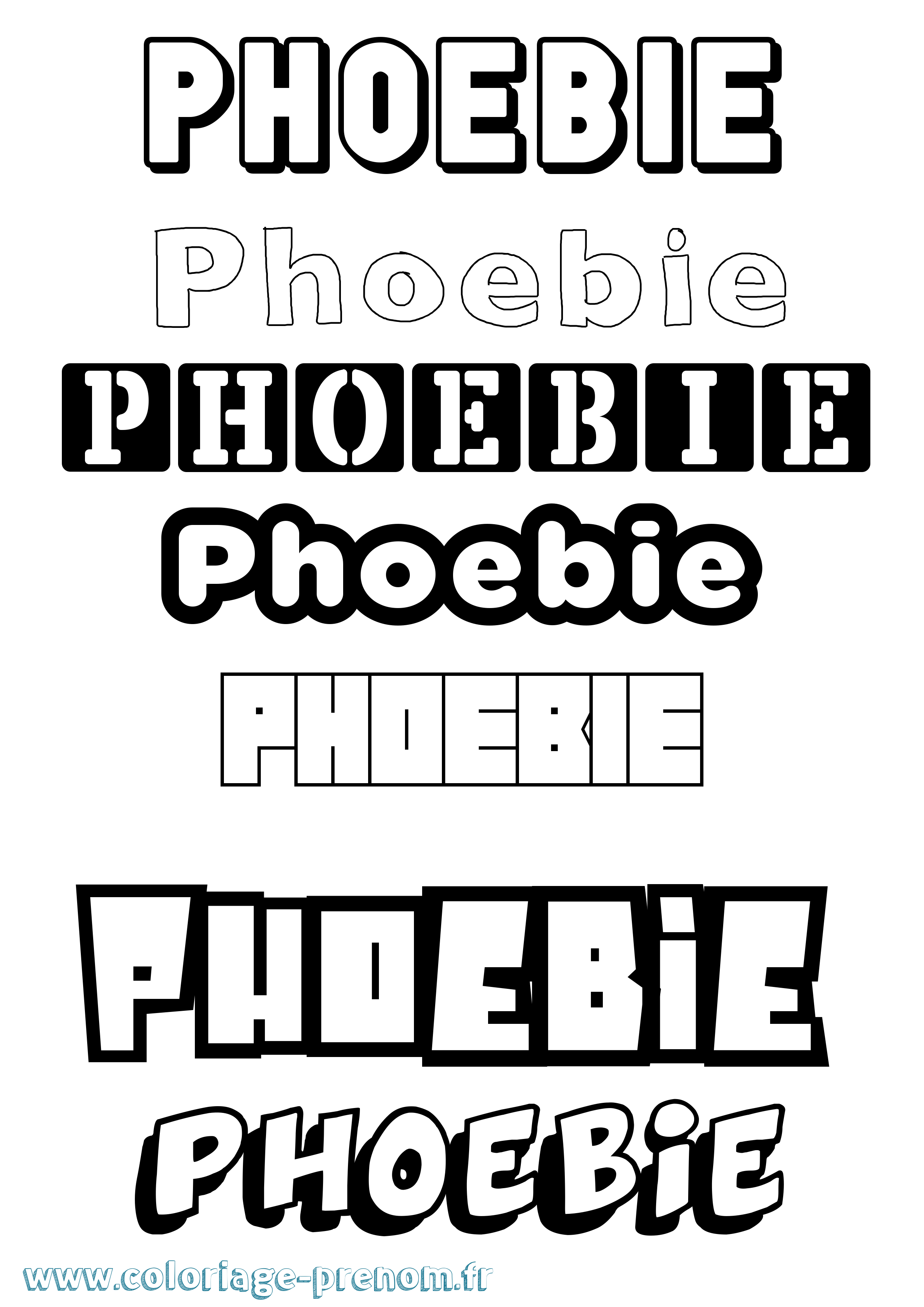 Coloriage prénom Phoebie Simple
