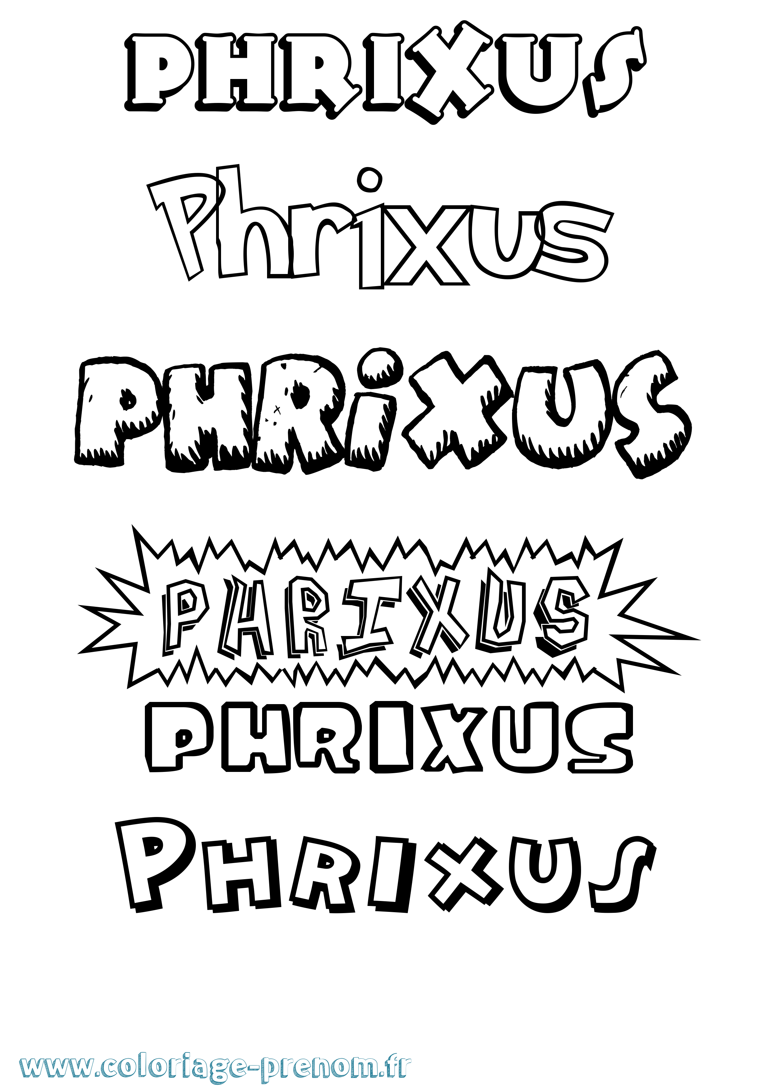 Coloriage prénom Phrixus Dessin Animé
