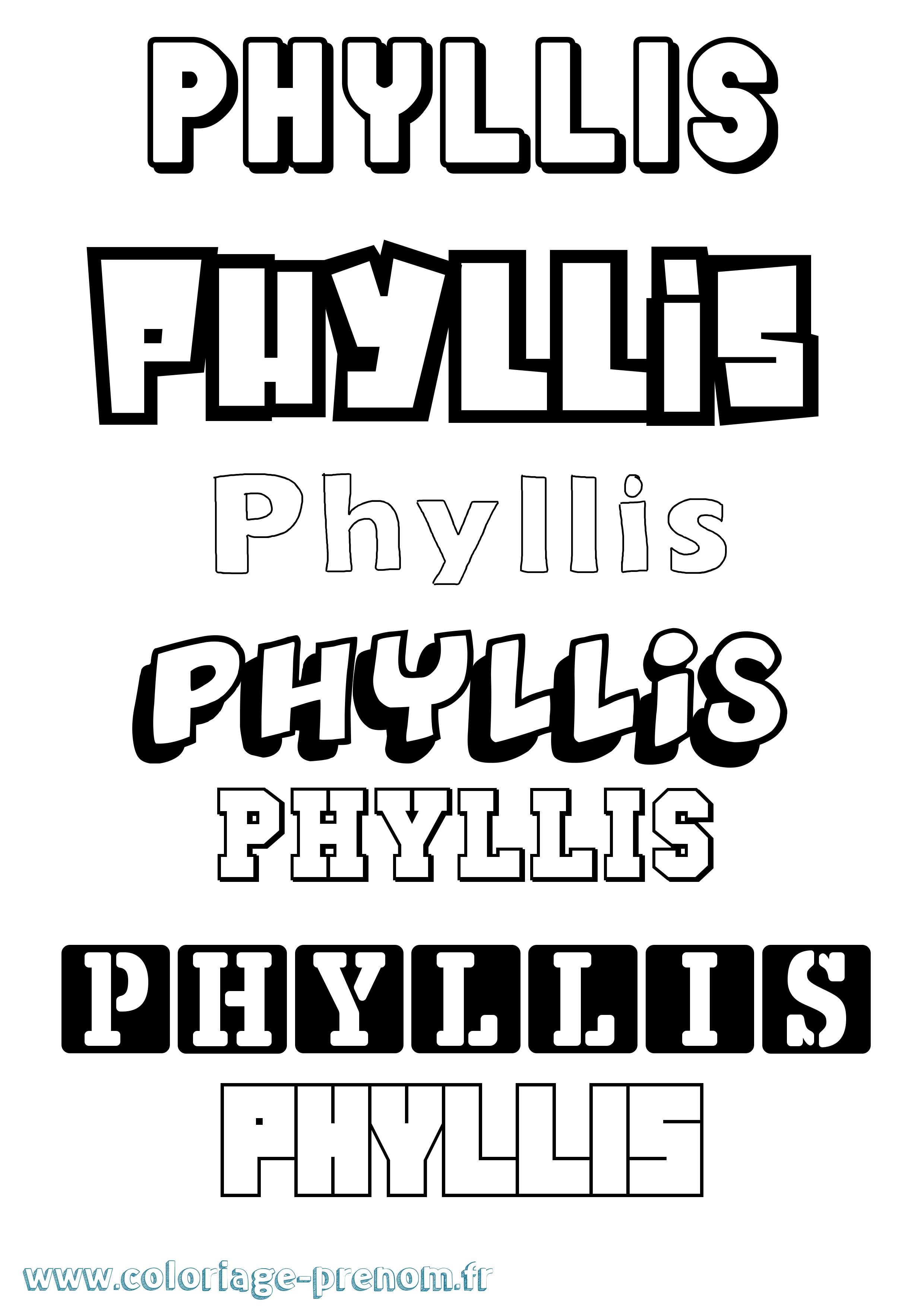 Coloriage prénom Phyllis Simple