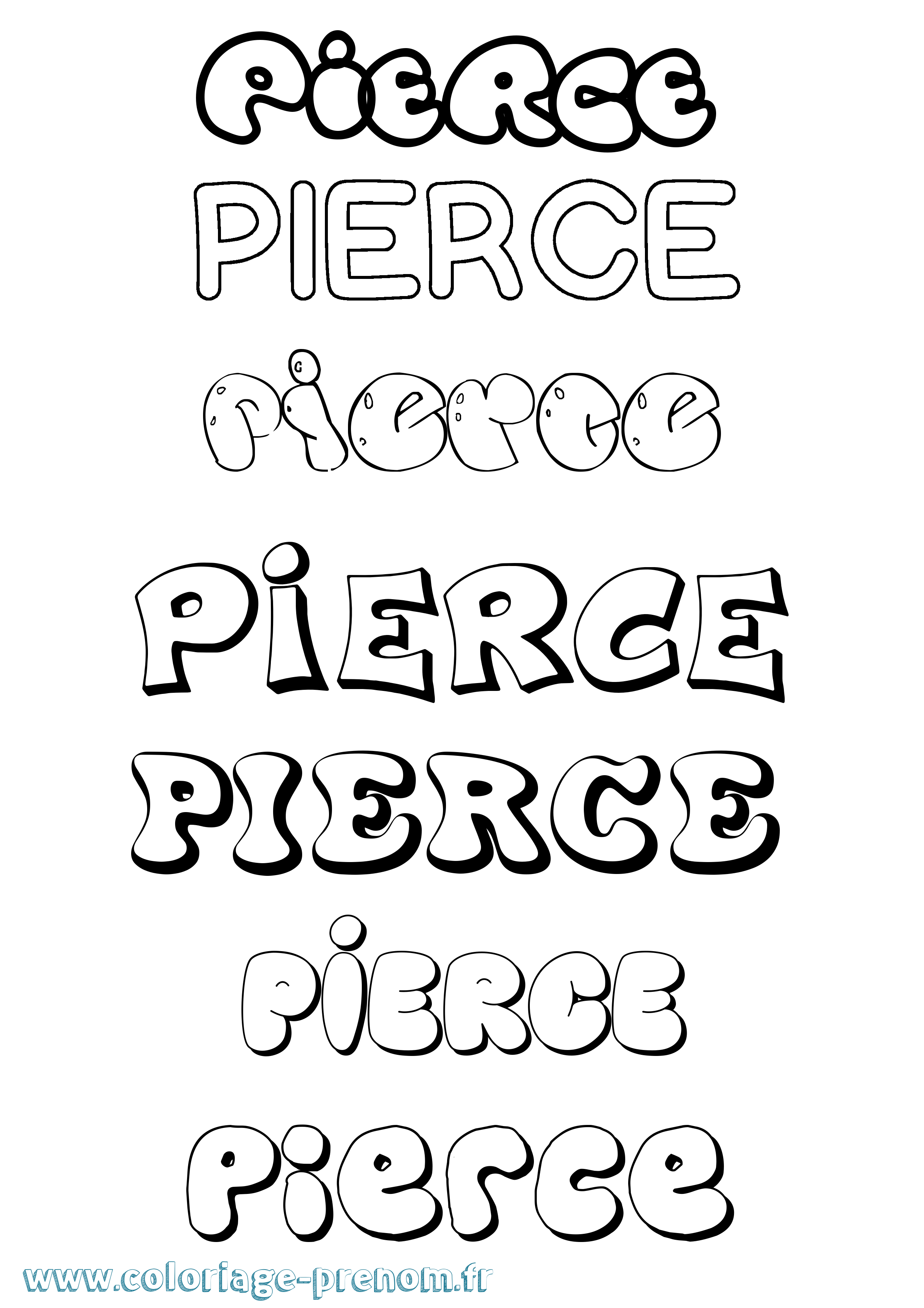 Coloriage prénom Pierce Bubble