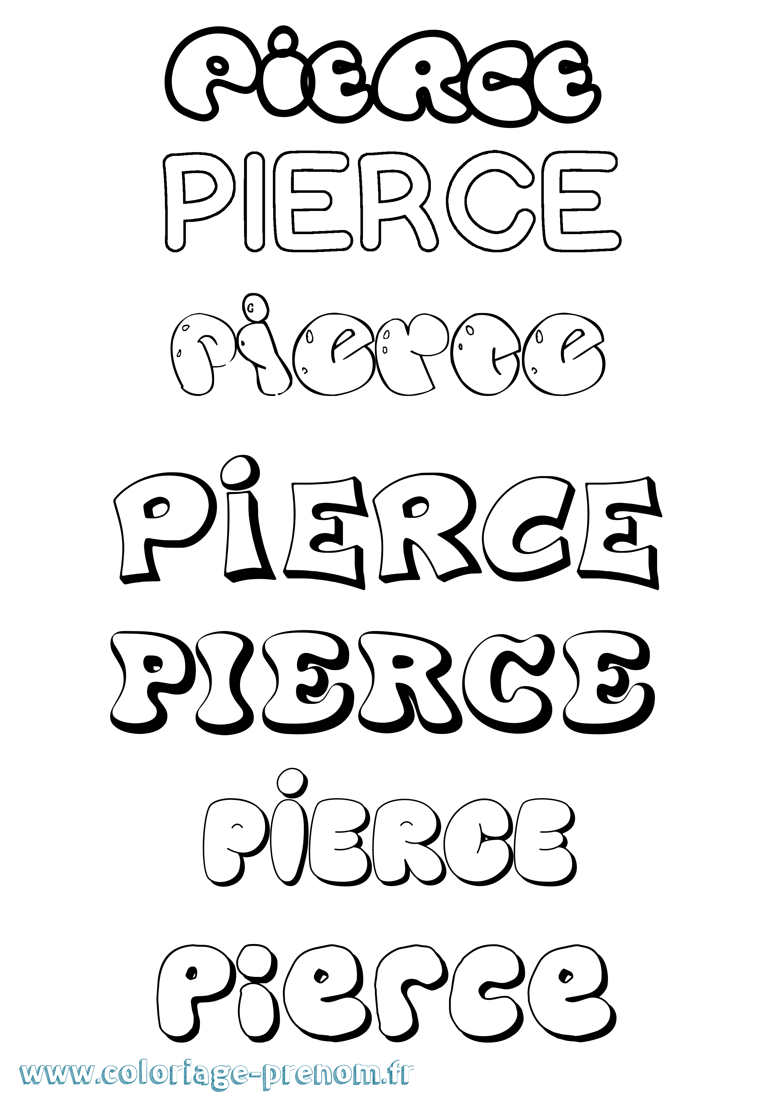 Coloriage Pierce Bubble Coloriage prénom Pierce Bubble