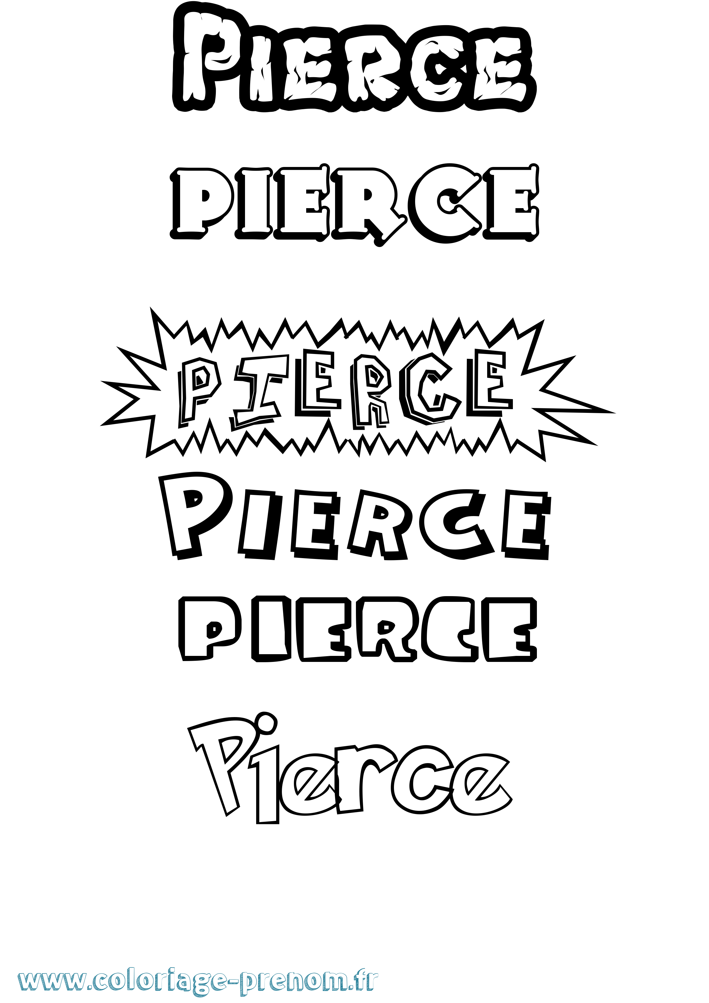Coloriage Pierce Dessin Animé Coloriage prénom Pierce Dessin Animé